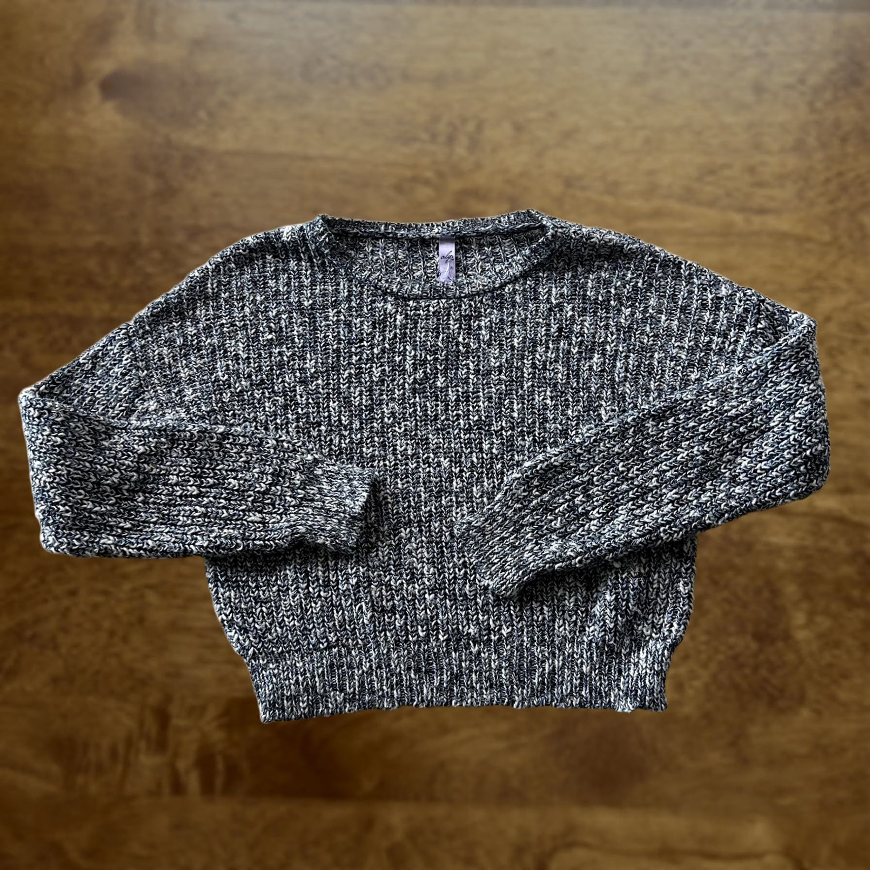 Vintage Alya Sweater Womens Medium Gray Crew Neck Chunky-Knit Glitter Pullover Size M / US 6-8 / IT 42-44 - 1 Thumbnail