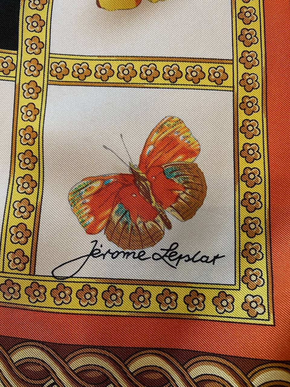 Other Vintage Jerome Leplat Butterfly Print Silk Scarf Size ONE SIZE - 4 Thumbnail
