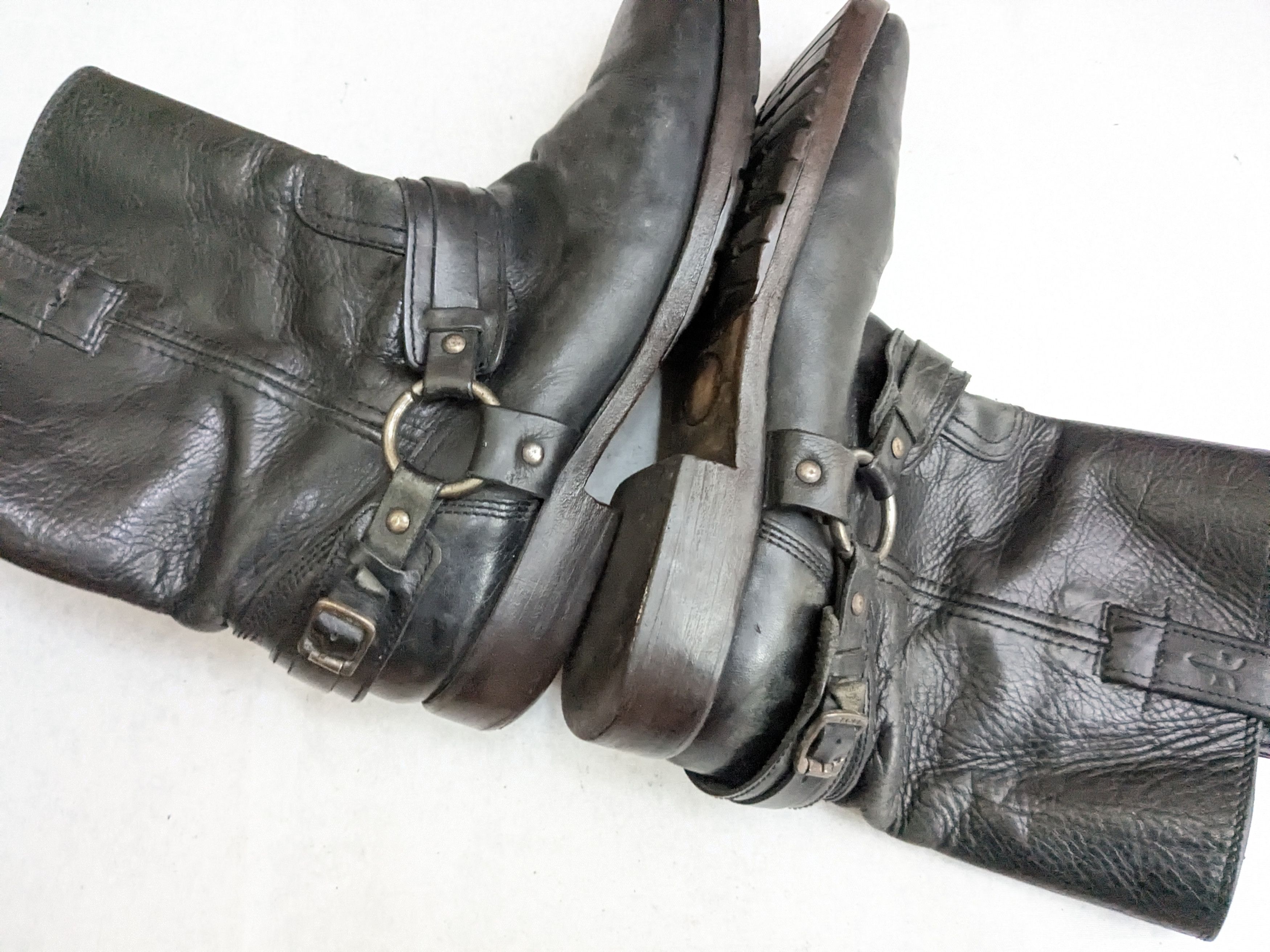 Frye Frye Harness Boots Black 9.5 D Leather Size US 9.5 / EU 42-43 - 6 Thumbnail