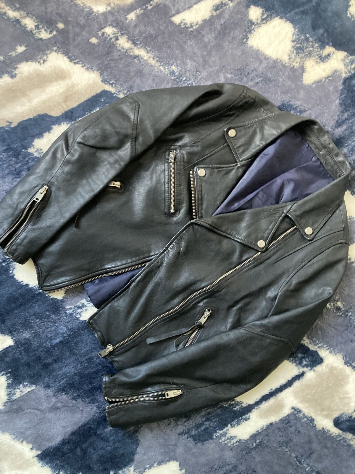 Vintage 80s Ramones Real Leather Natural Washed Biker Jacket Size US XS / EU 42 / 0 - 9 Thumbnail