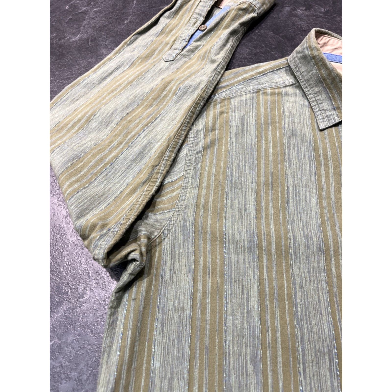 The Territory Ahead Territory Ahead Shirt Mens L Green Stripe Long Sleeve Casual Button-Up Size US L / EU 52-54 / 3 - 5 Thumbnail