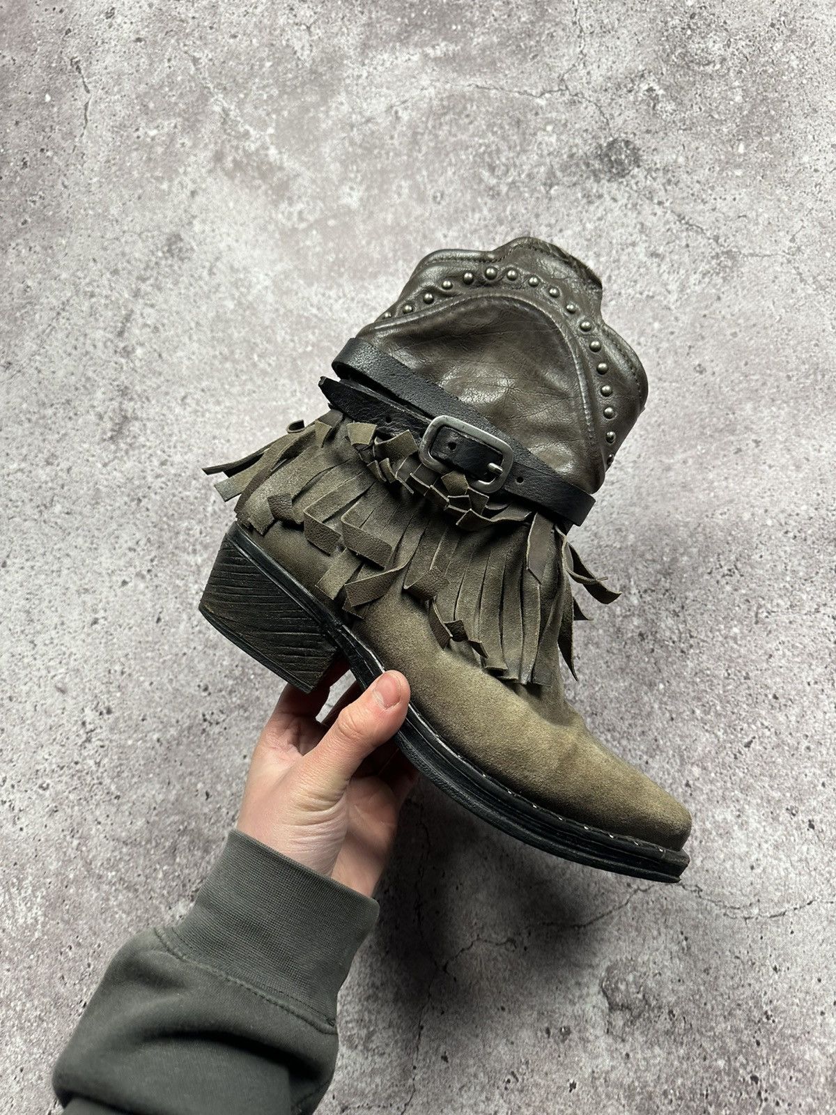 A.S.98 💀RARE💀 A.S 98 Vintage Leather Western Boots Avant Garde Size US 7 / EU 40 - 13 Thumbnail