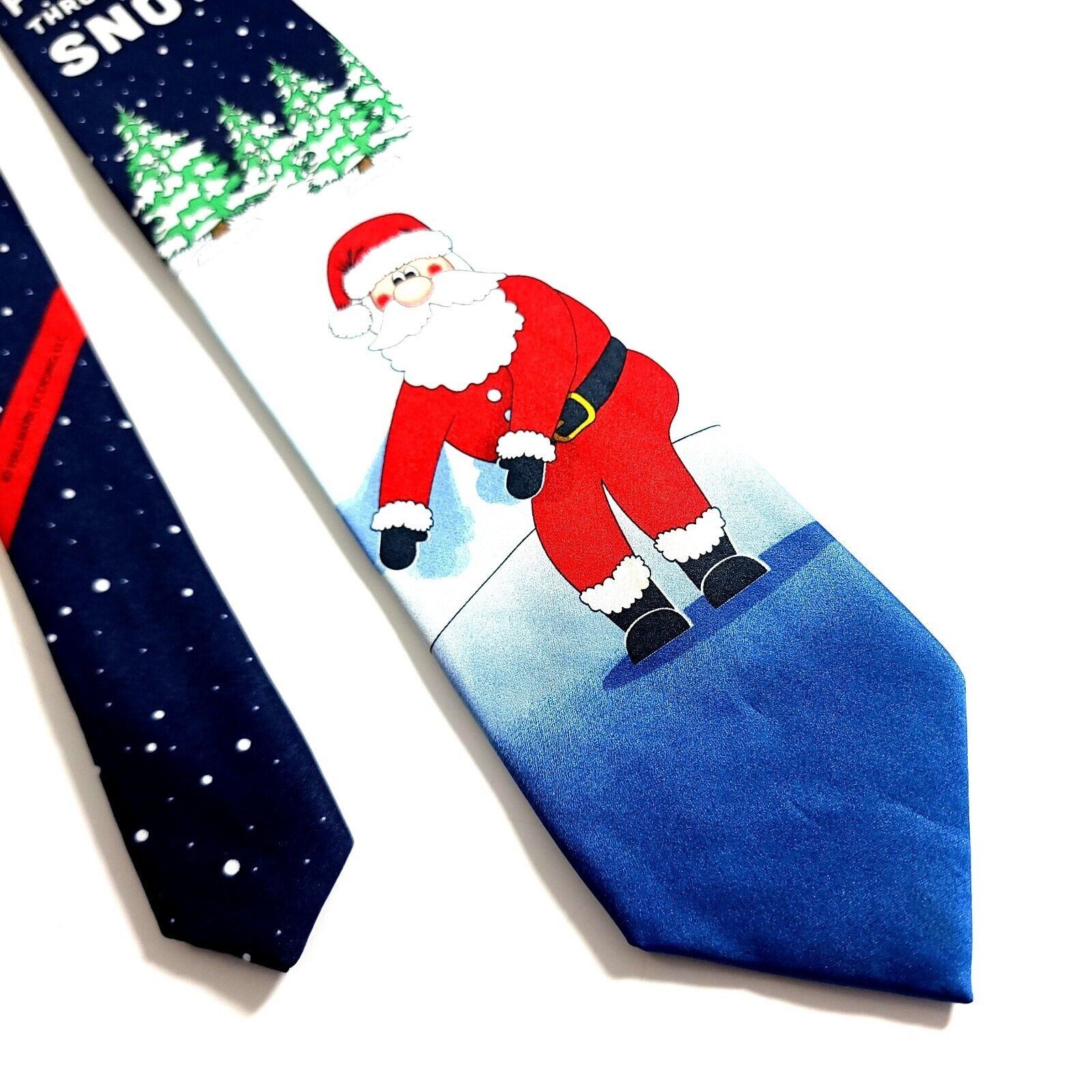 Vintage Hallmark Holliday Traditions Blue Print "Flossin Through The Size ONE SIZE - 2 Thumbnail