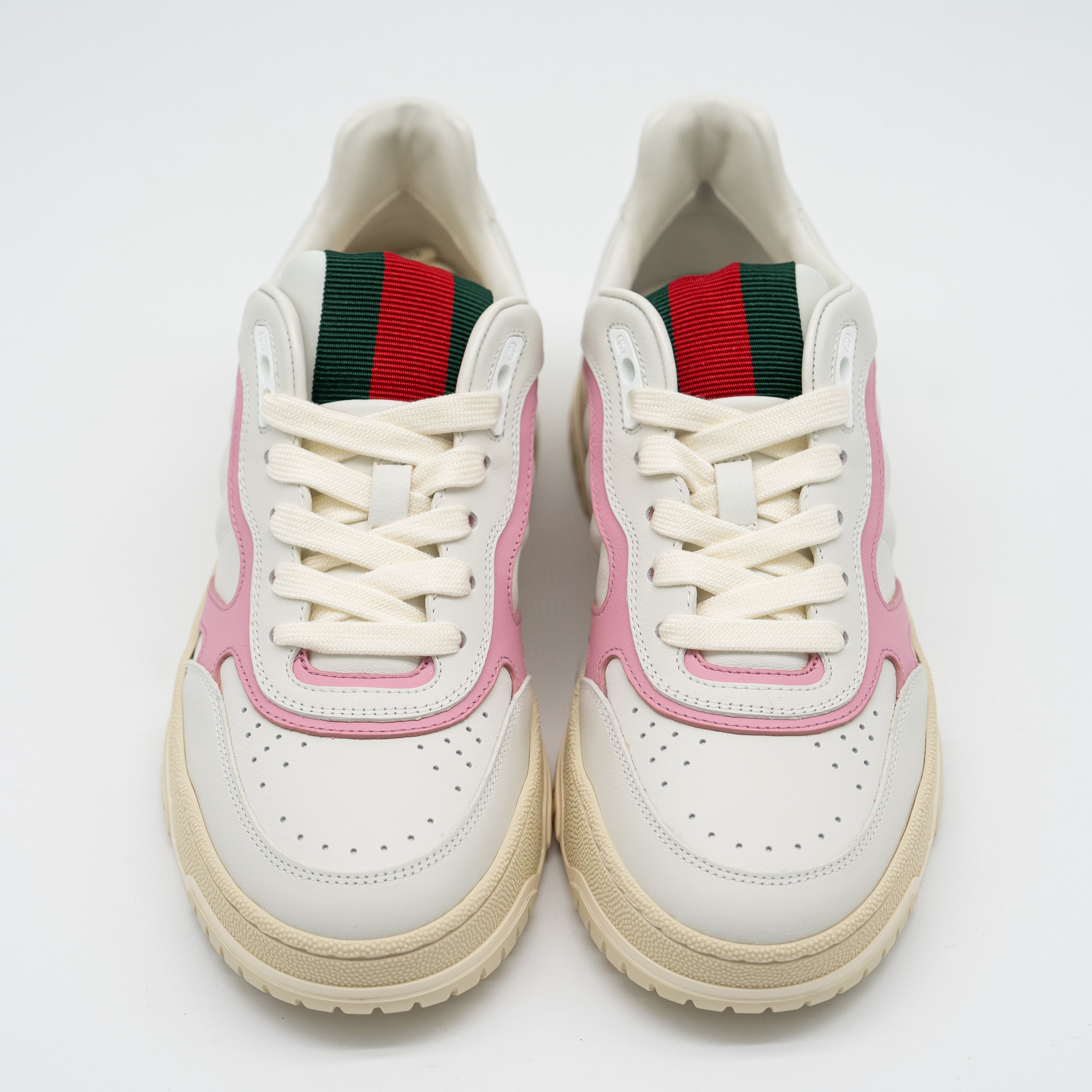 Gucci 9 US Gucci Re-Web Sneakers White Pink Leather Size US 9 / IT 39 - 3 Thumbnail