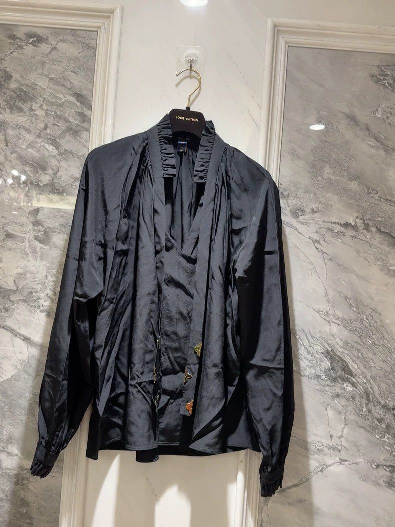 Louis Vuitton Louis Vuitton Black Silk Shirt-dmc Size US M / EU 48-50 / 2 - 1 Thumbnail