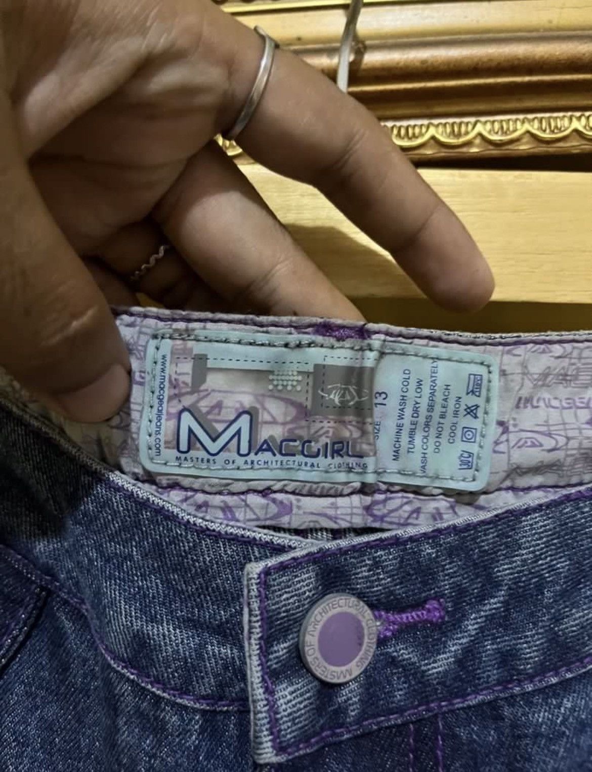 Japanese Brand Y2K Macgirl macgear rave cargo flare Size 31" - 5 Thumbnail