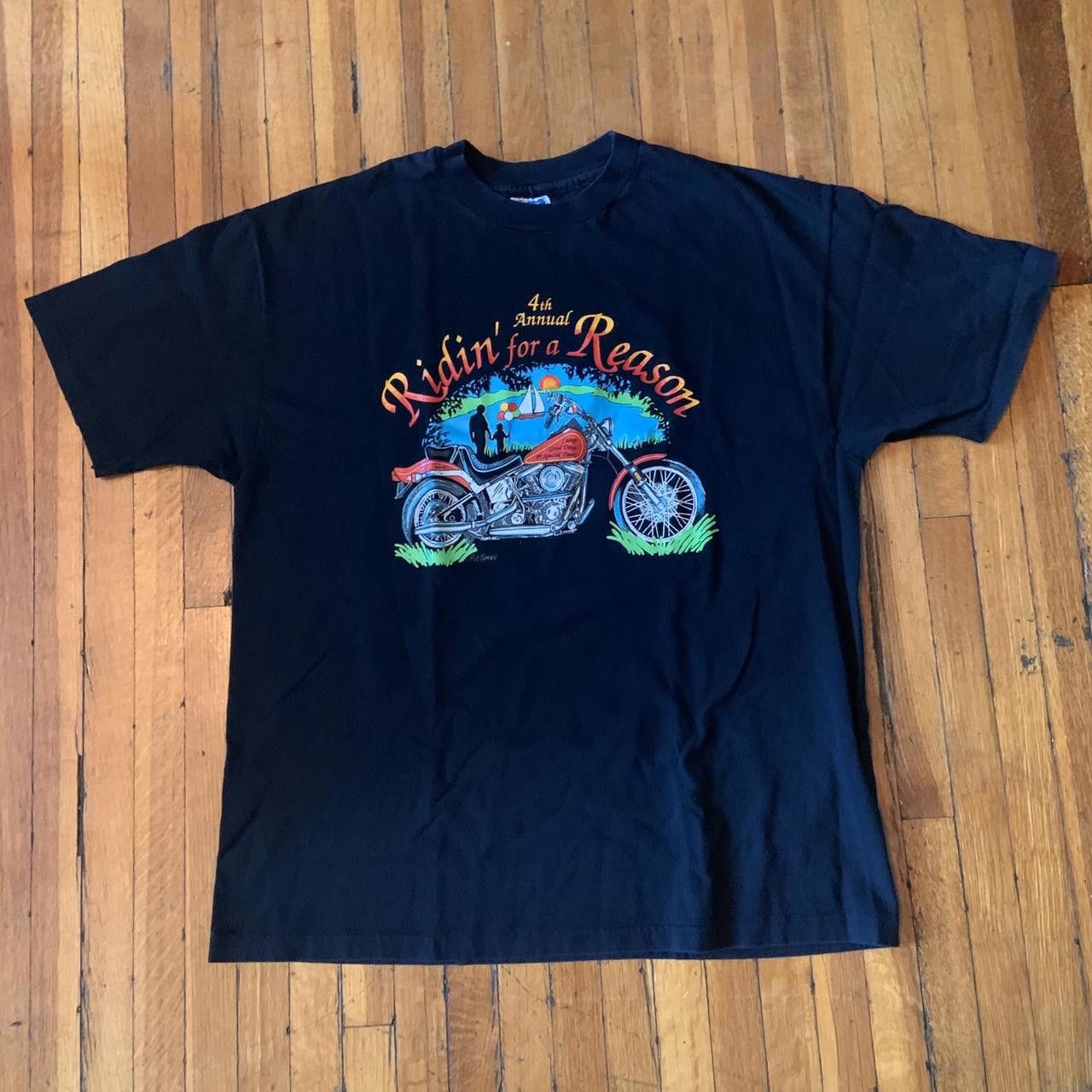 Designer Vintage Riding For A Reason Biker T Shirt 1994 XL Size US XL / EU 56 / 4 - 2 Thumbnail