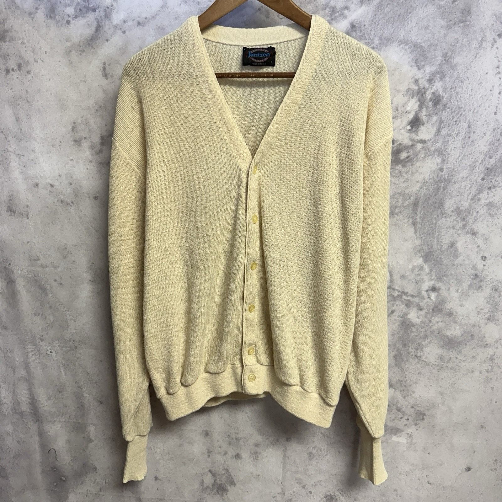 Jantzen VTG Jantzen Sweater Mens Large Button Up Cardigan USA 80s Size US L / EU 52-54 / 3 - 1 Thumbnail