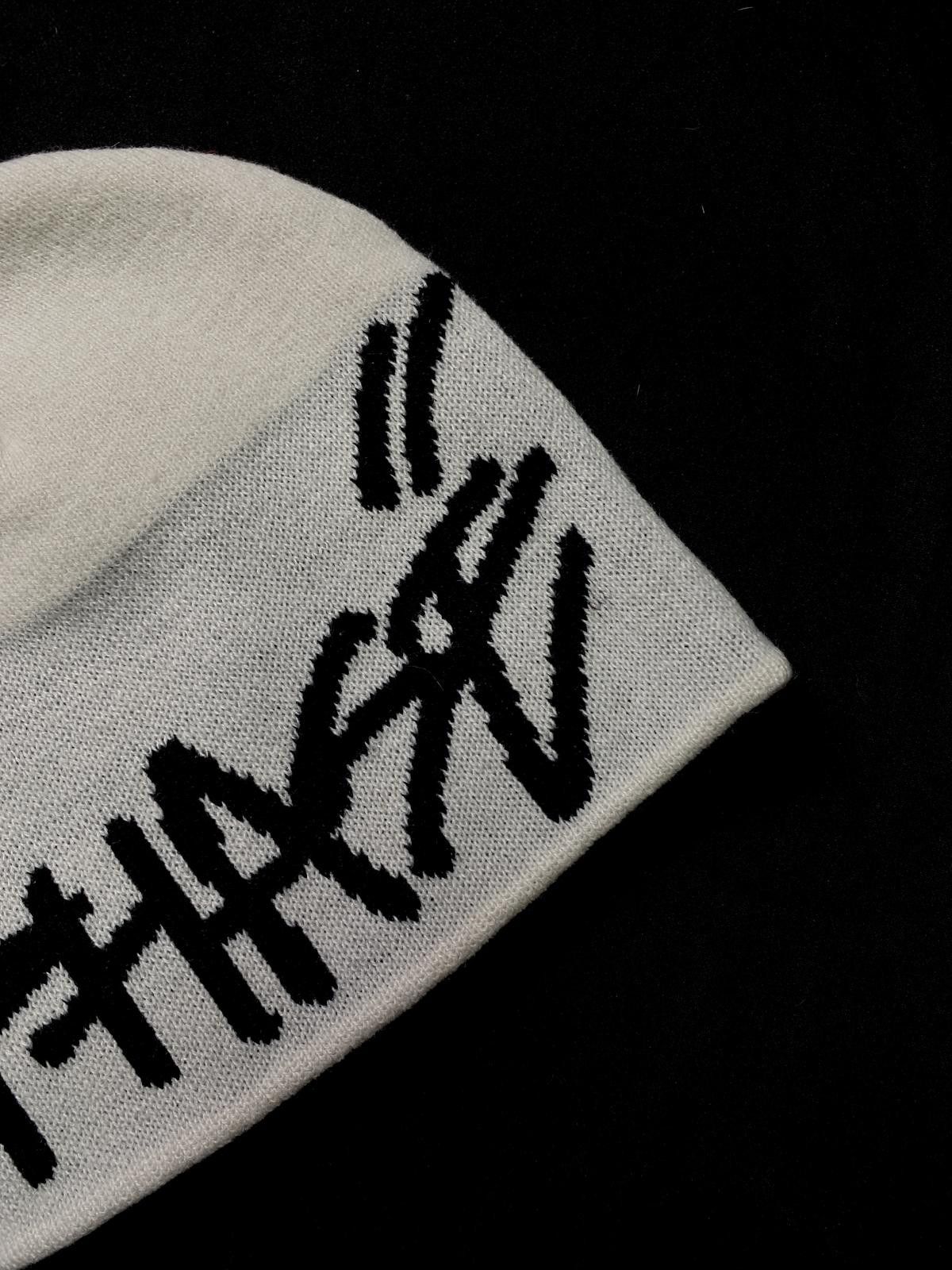 Japanese Brand Phase Nine Graffiti Graphic No Cuff Knit Beanie Hat Beige Size ONE SIZE - 2 Thumbnail