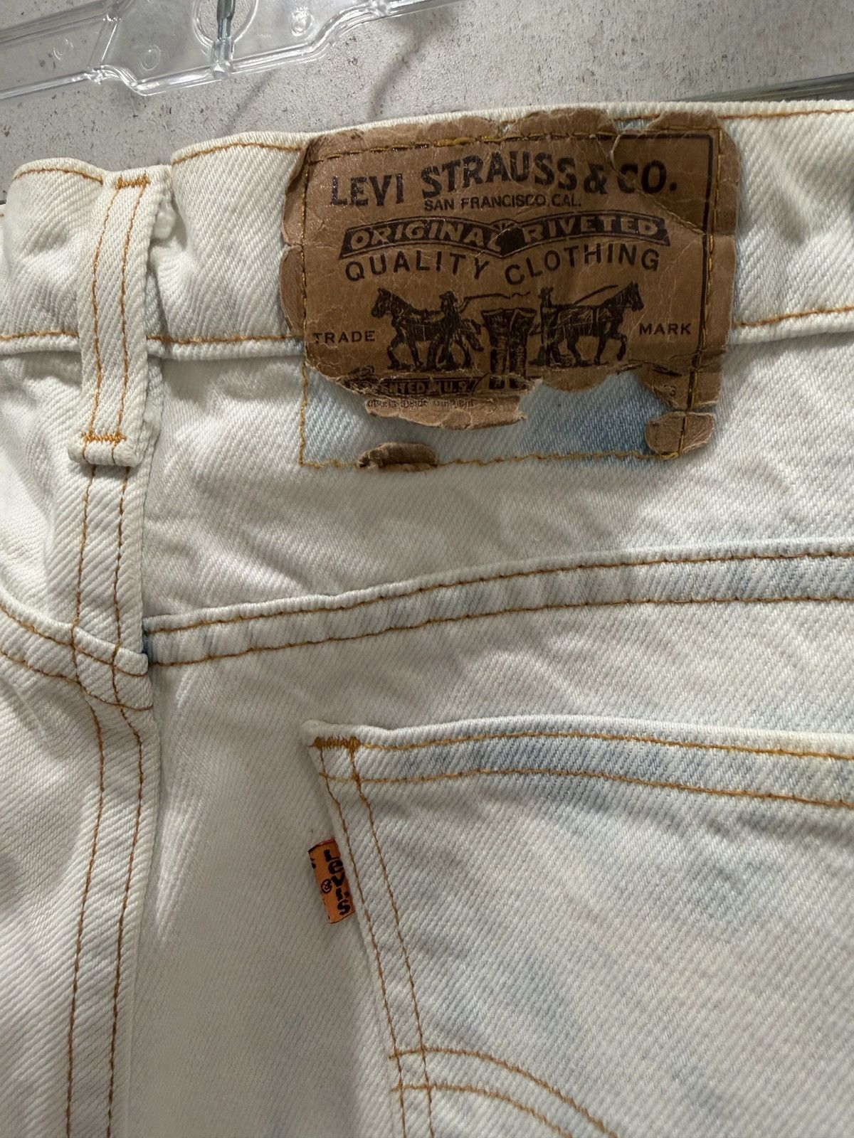 Levi's Vintage Clothing Vintage 1970's Levi's 517 White/Blue Flared Denim Size US 34 / EU 50 - 3 Thumbnail