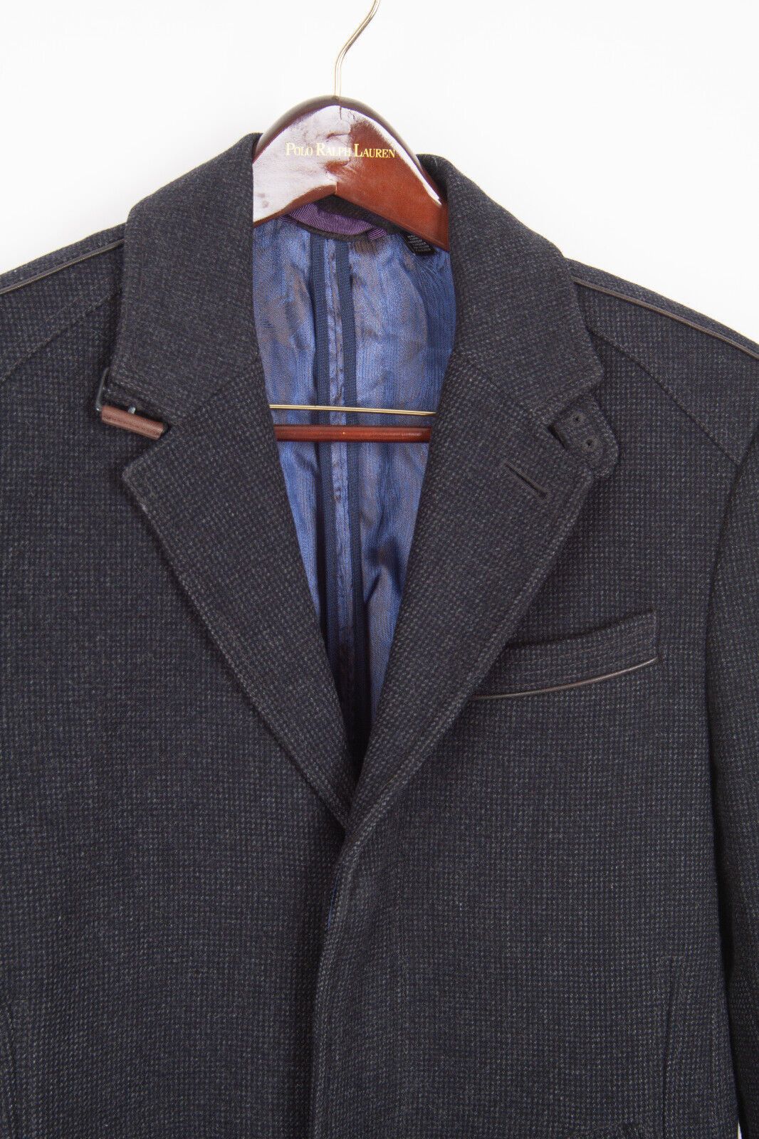 Ted Baker Ted Baker Men's Wexford Black Dark Gray Wool Coat Peacoat Size US M / EU 48-50 / 2 - 2 Thumbnail