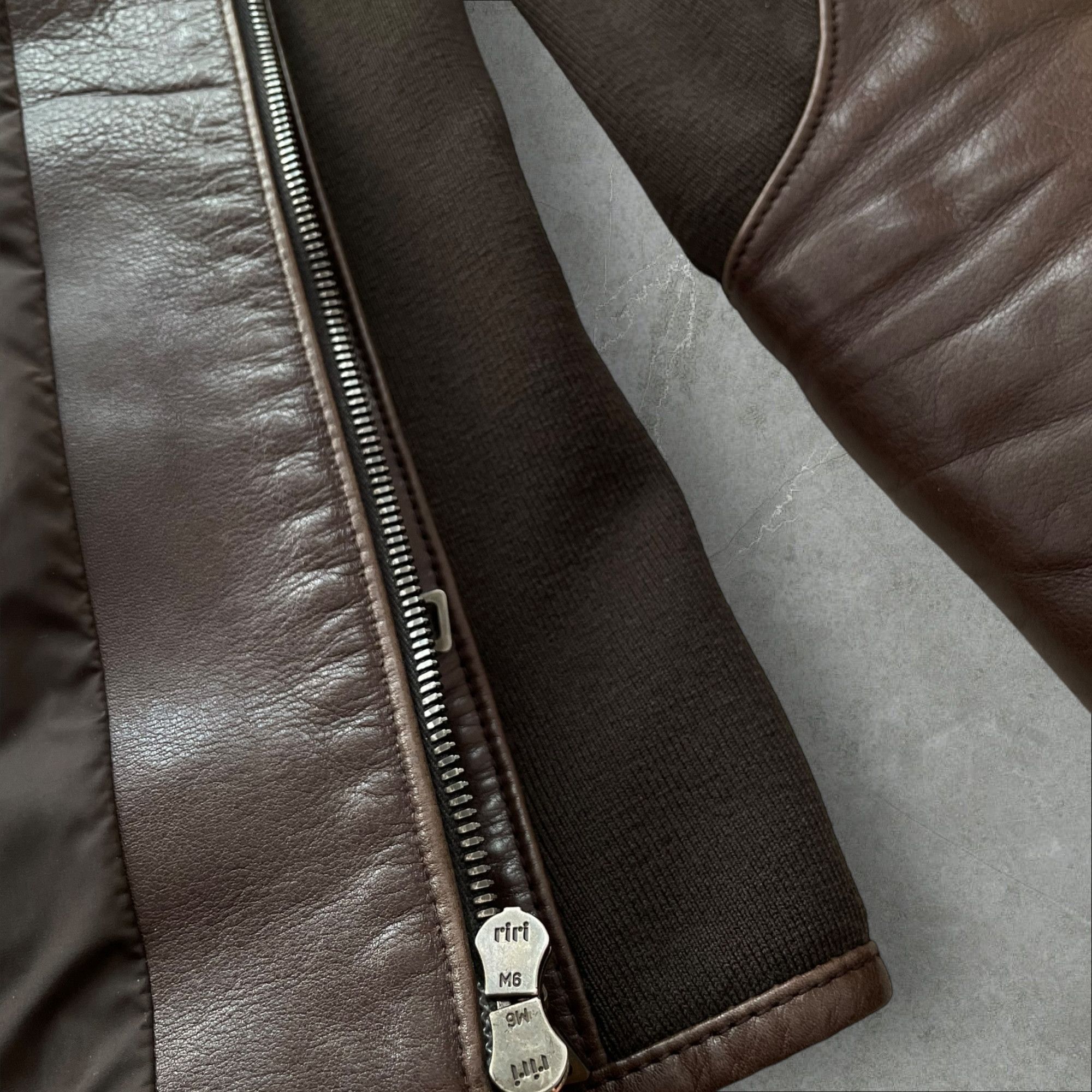Prada Prada Leather Wool Chocolate Brown Bomber Jacket Size US L / EU 52-54 / 3 - 4 Thumbnail