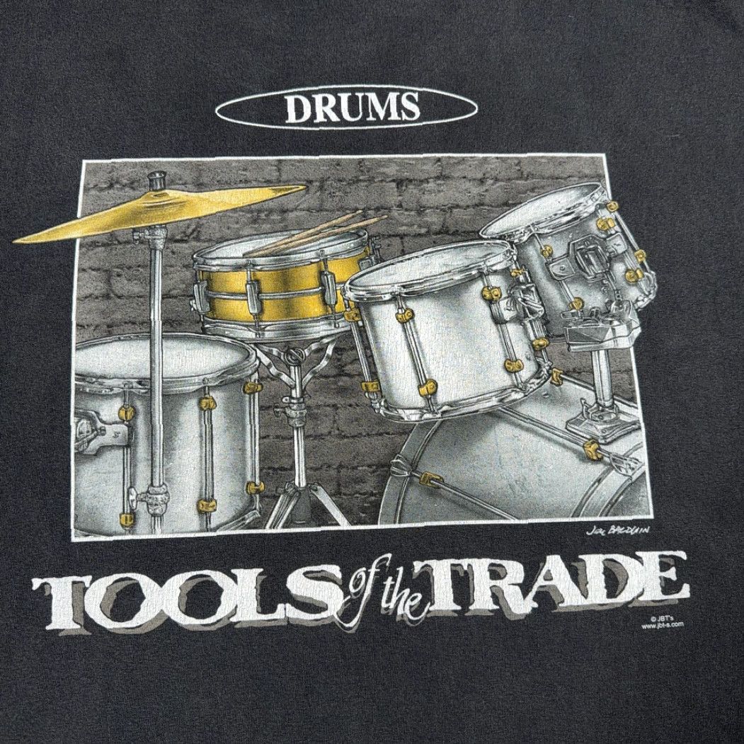 Gildan VINTAGE Drums Shirt Adult EXTRA LARGE Black Tools Trade Percussion Music Y2K Size US XL / EU 56 / 4 - 4 Thumbnail