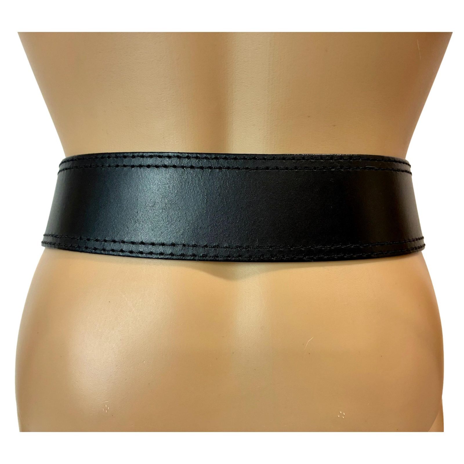 Vintage Vintage The Limited Black Italian Leather Wide Belt (S) Size ONE SIZE - 13 Thumbnail