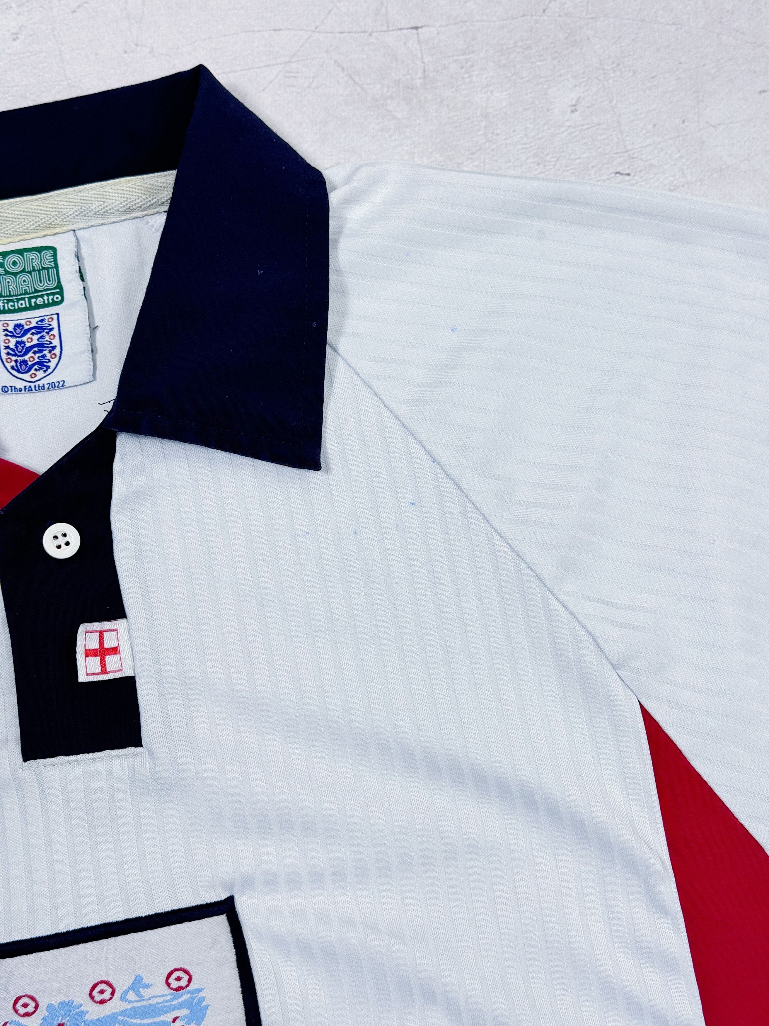 Vintage 1997 - 1999 England Home Football Shirt by Score Draw Size US L / EU 52-54 / 3 - 6 Thumbnail