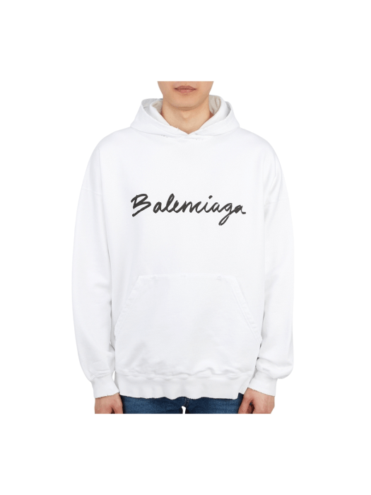 image of Balenciaga O1Mt1Gz0424 Wide Fit Hoodies In White, Men's (Size XS)