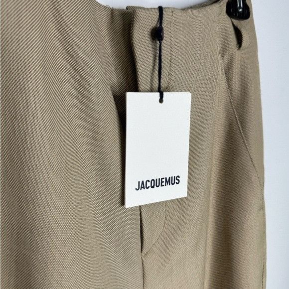 Jacquemus Jacquemus Wool-Blend Flat-Front Pants Beige Men’s 48/US 32 Size US 32 / EU 48 - 3 Thumbnail