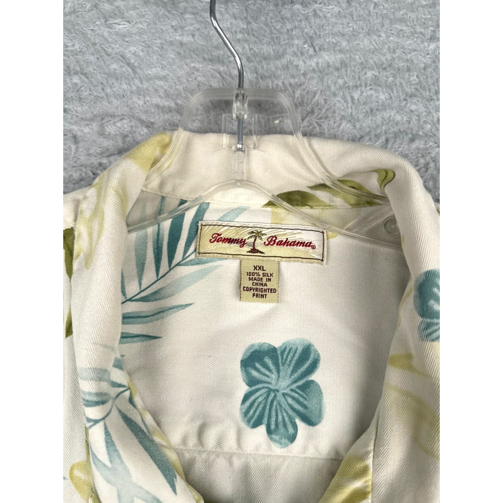 Tommy Bahama Tommy Bahama Shirt Men 2XL XXL White Green Floral 100% Silk Hawaiian Button Up Size US XXL / EU 58 / 5 - 7 Thumbnail