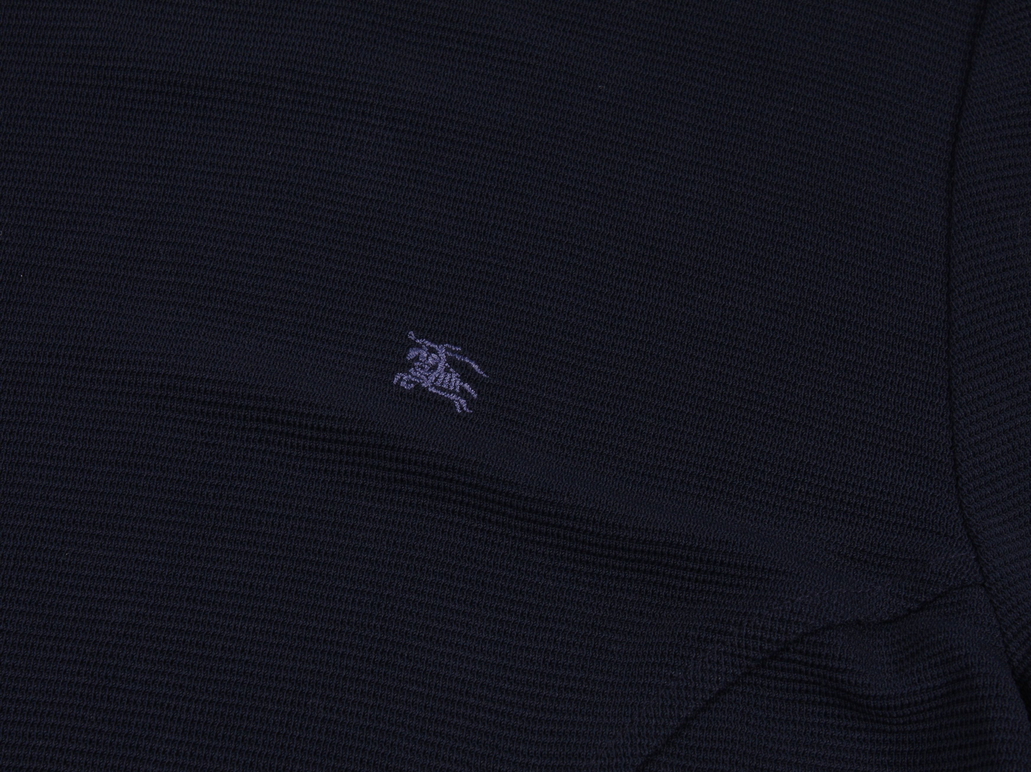 Burberry Vintage Burberrys Navy Small Logo Blouse Top Size M / US 6-8 / IT 42-44 - 4 Thumbnail