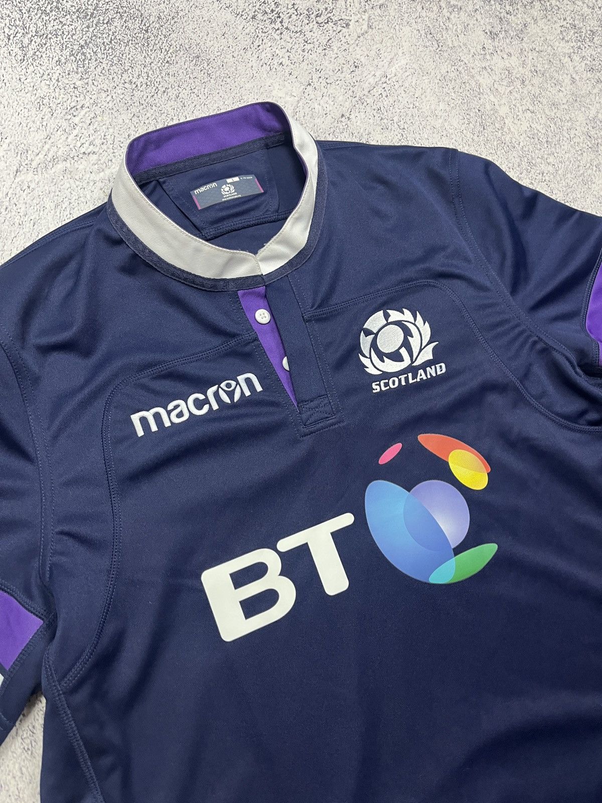 Vintage Macron Scotland Rugby Jersey Tee Rare Y2k Drill Hype Size US L / EU 52-54 / 3 - 5 Thumbnail