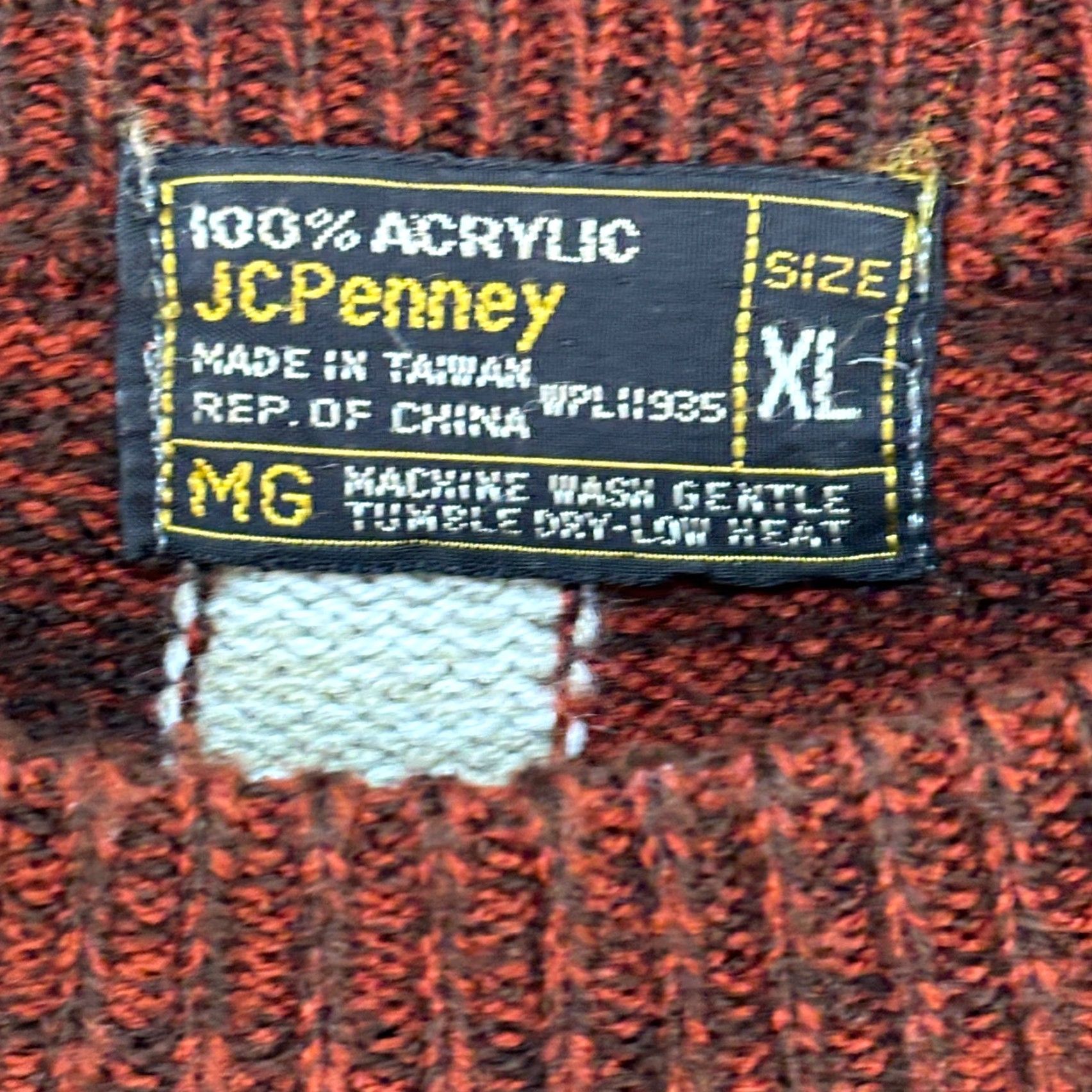 JCPenney VINTAGE JCPenney Sweater Mens XL Rust Brown Southwestern Crewneck Knit Taiwan Size US XL / EU 56 / 4 - 3 Thumbnail