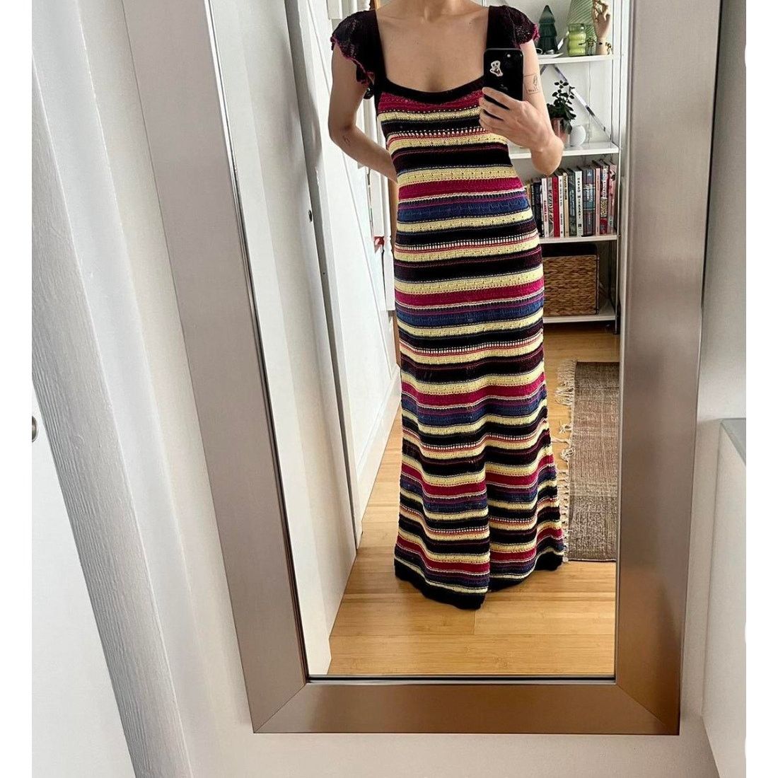 Zara ZARA LONG CROCHET DRESS MULTICOLORED Size M / US 6-8 / IT 42-44 - 4 Thumbnail