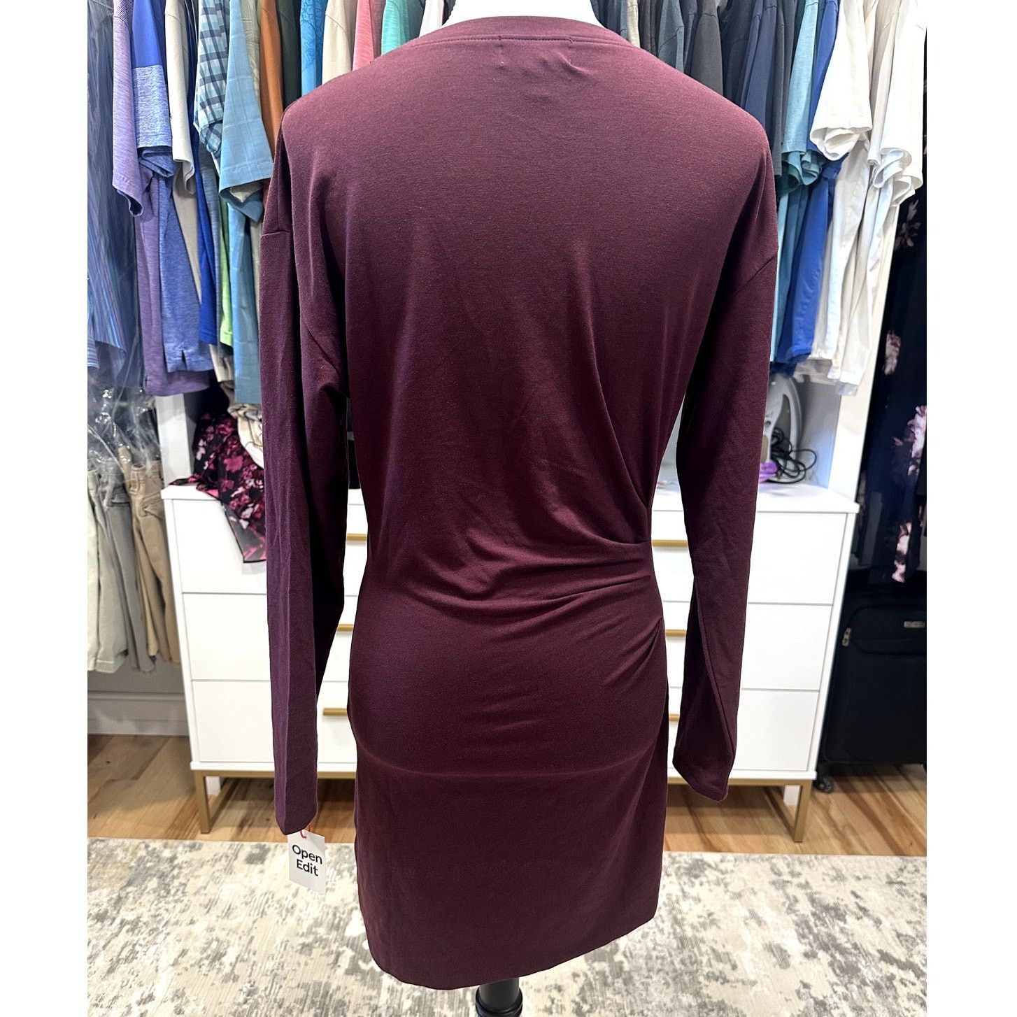 Other Open Edit Women's Plumb Purple Ruched Side Mini Dress S NWT Size S / US 4 / IT 40 - 5 Thumbnail