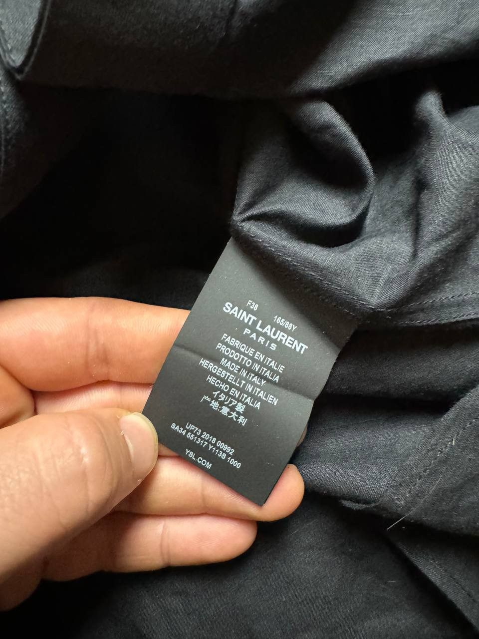 Japanese Brand × Saint Laurent Paris × Vintage Vintage Saint Laurent Paris Linen Blouse Opium Black Lace Size XS / US 0-2 / IT 36-38 - 8 Thumbnail