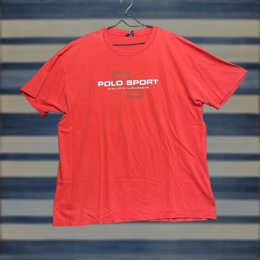 Polo Ralph Lauren Polo Ralph Lauren Shirt Mens Big 2X Short Sleeve Logo Polo Sport Red Cotton Knit Casual USA Size US XXL / EU 58 / 5 - 1 Thumbnail