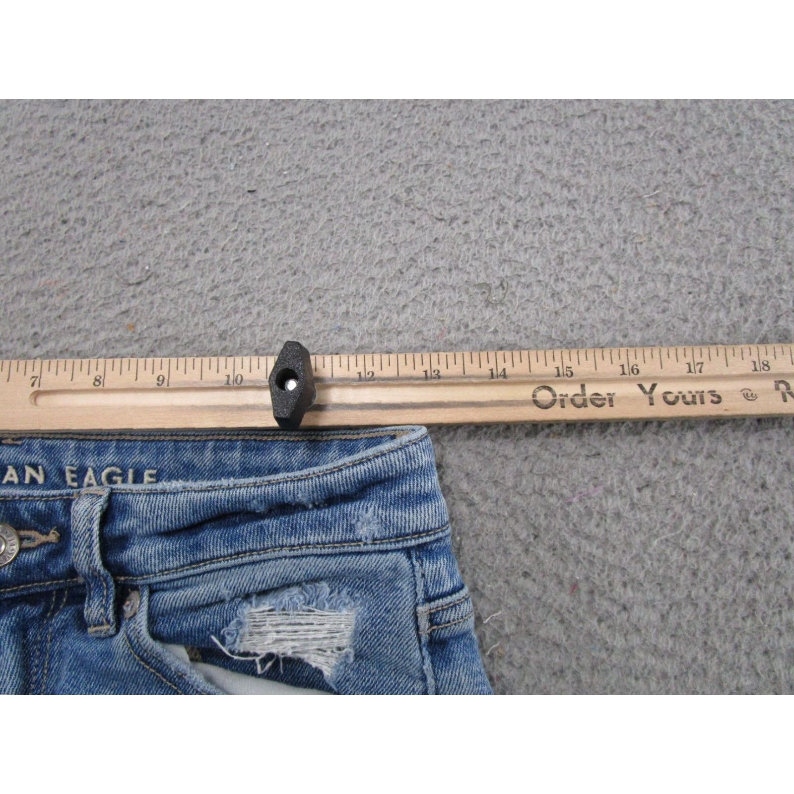 American Eagle Outfitters American Eagle Outfitters Denim Jeans Straight 4 BLUE Stretch Distressed 5-Pocket 90s Womens Regular Vintage: No Size 27" / US 4 / IT 40 - 7 Thumbnail