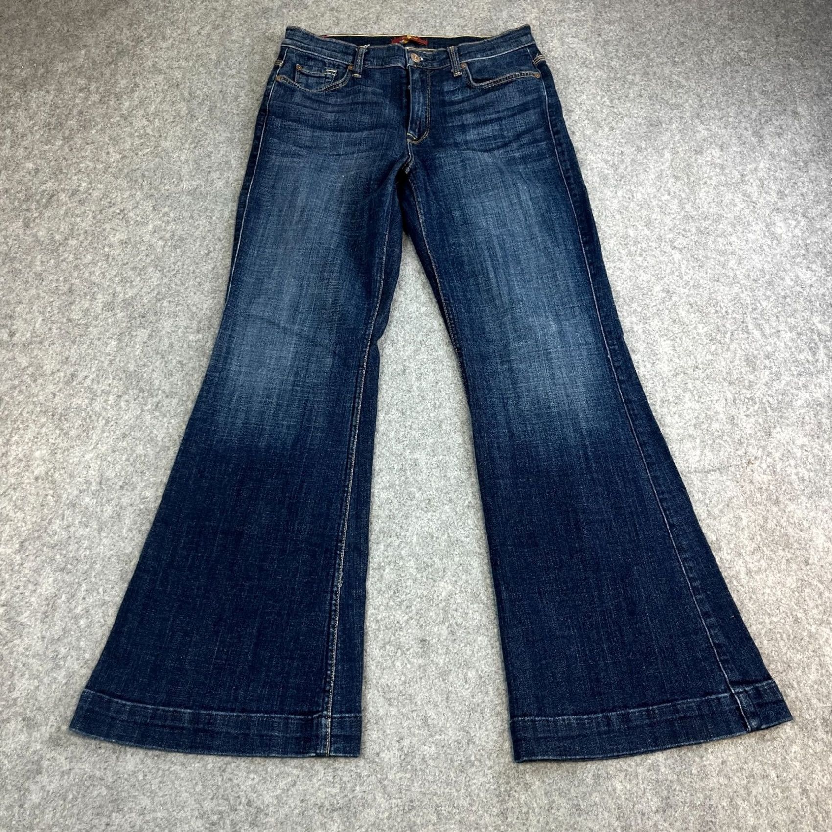 7 For All Mankind 7 For All Mankind Womens Jeans Flare Bootcut Bellbottom 30 30 UK 10 Dark Blue Denim Jeans Womens Jeans Size 32" / US 10 / IT 46 - 2 Thumbnail