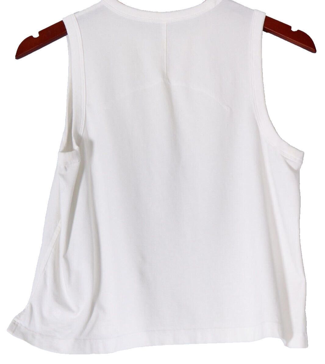 Lululemon Lululemon Small White Cropped Tank Top Cotton Yoga T-Shirt Size S / US 4 / IT 40 - 2 Thumbnail