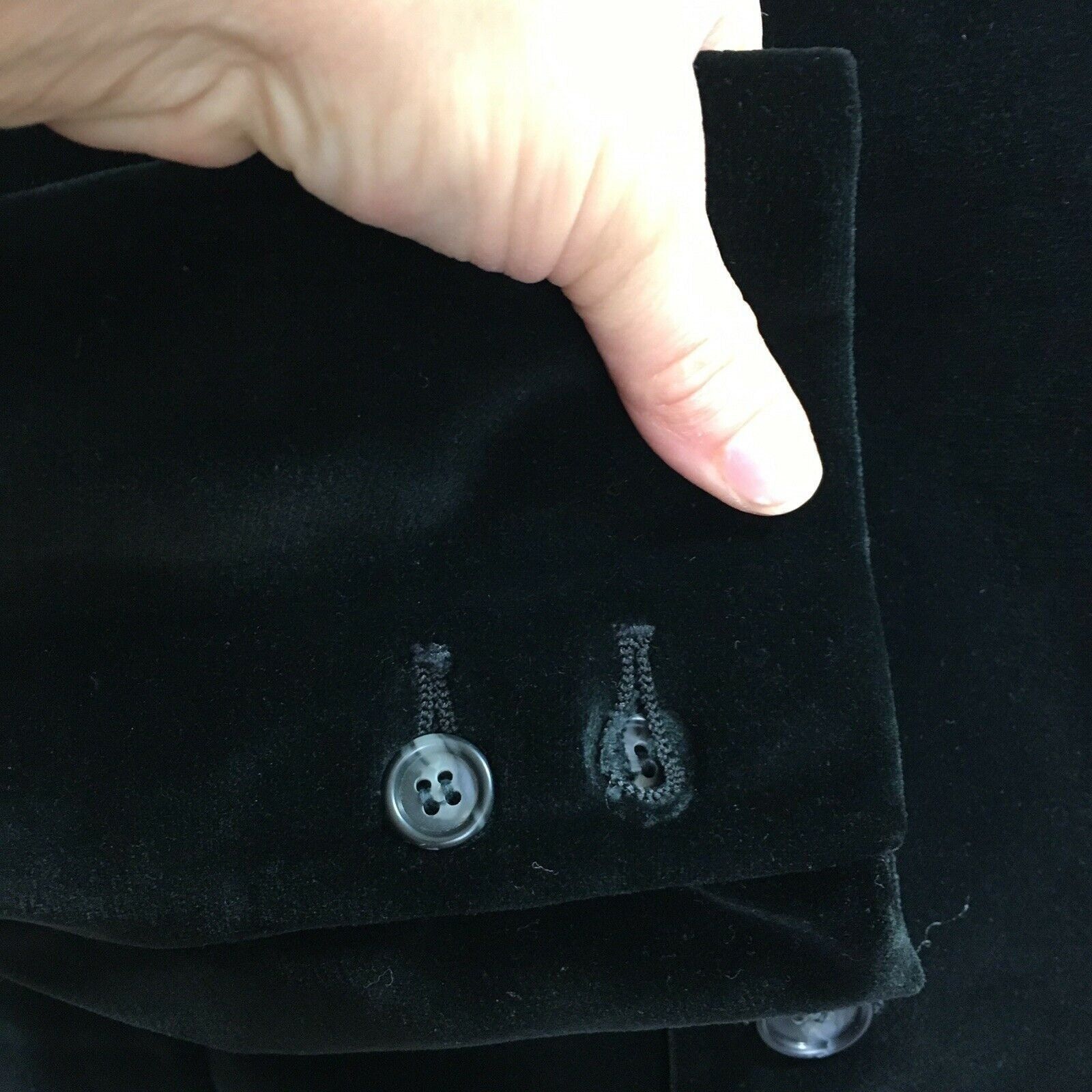 Other Vintage 50 60's Bespoke Men's Black VELVET Prom Sport Coat F Size 40R - 3 Thumbnail