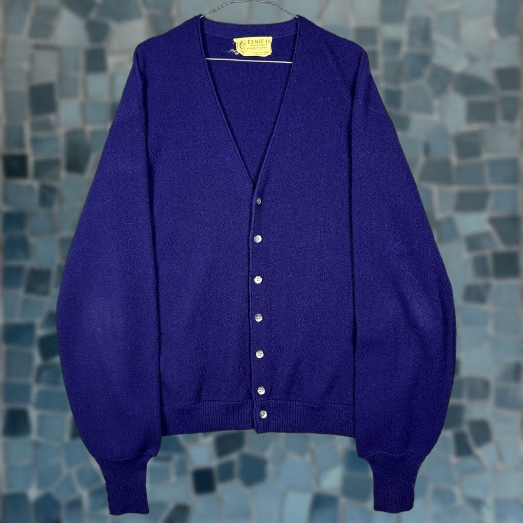 Vintage VINTAGE Bemidji Woolen Mills Men 44R (M) Pure Wool Cardigan Sweater Knit Grandpa Cardigan Wool Blue Mens 44R Winter Fall Spring 1960s USA Size US L / EU 52-54 / 3 - 1 Thumbnail