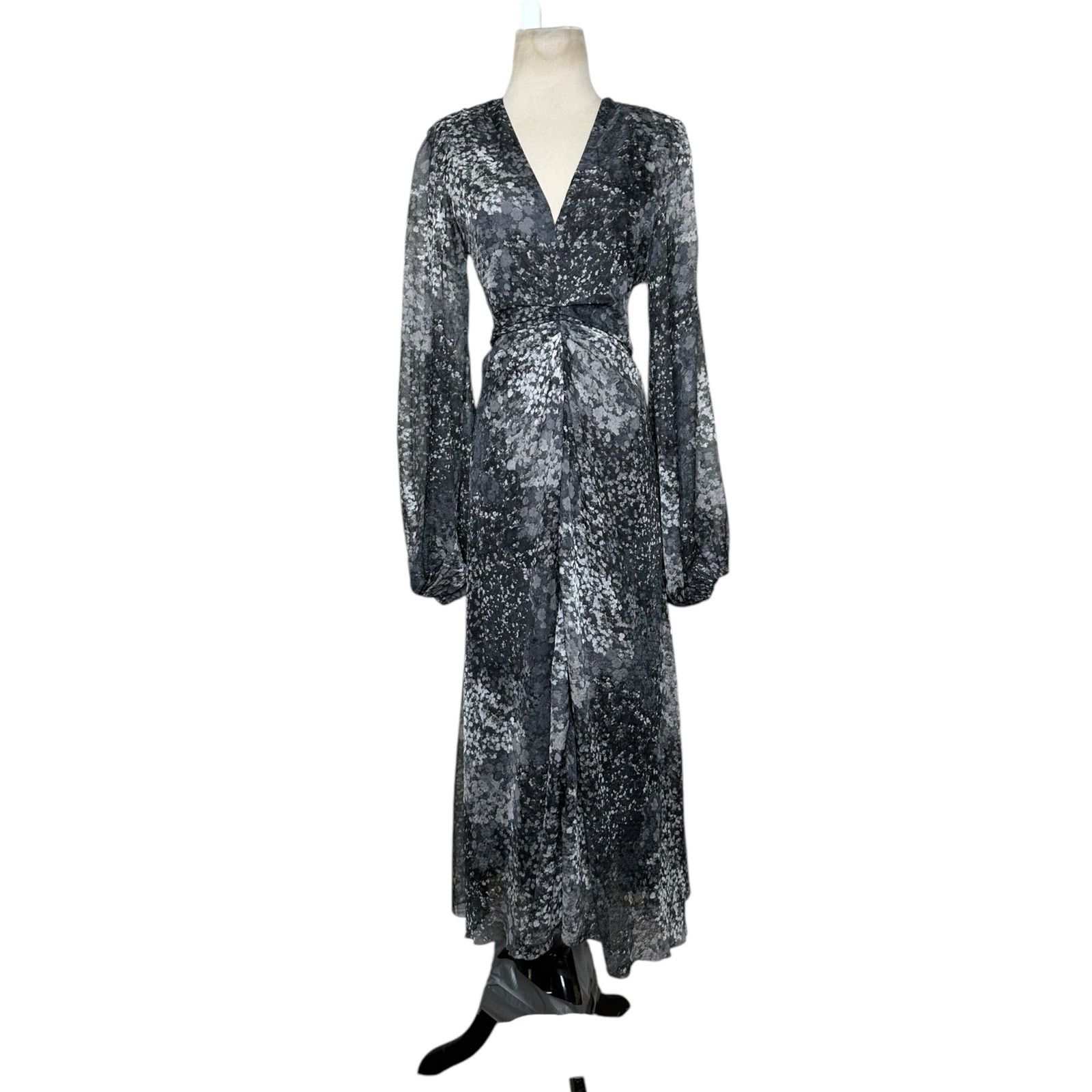 ROTATE Rotate Gray printed long sleeves midi dress size 6 Size M / US 6-8 / IT 42-44 - 11 Thumbnail
