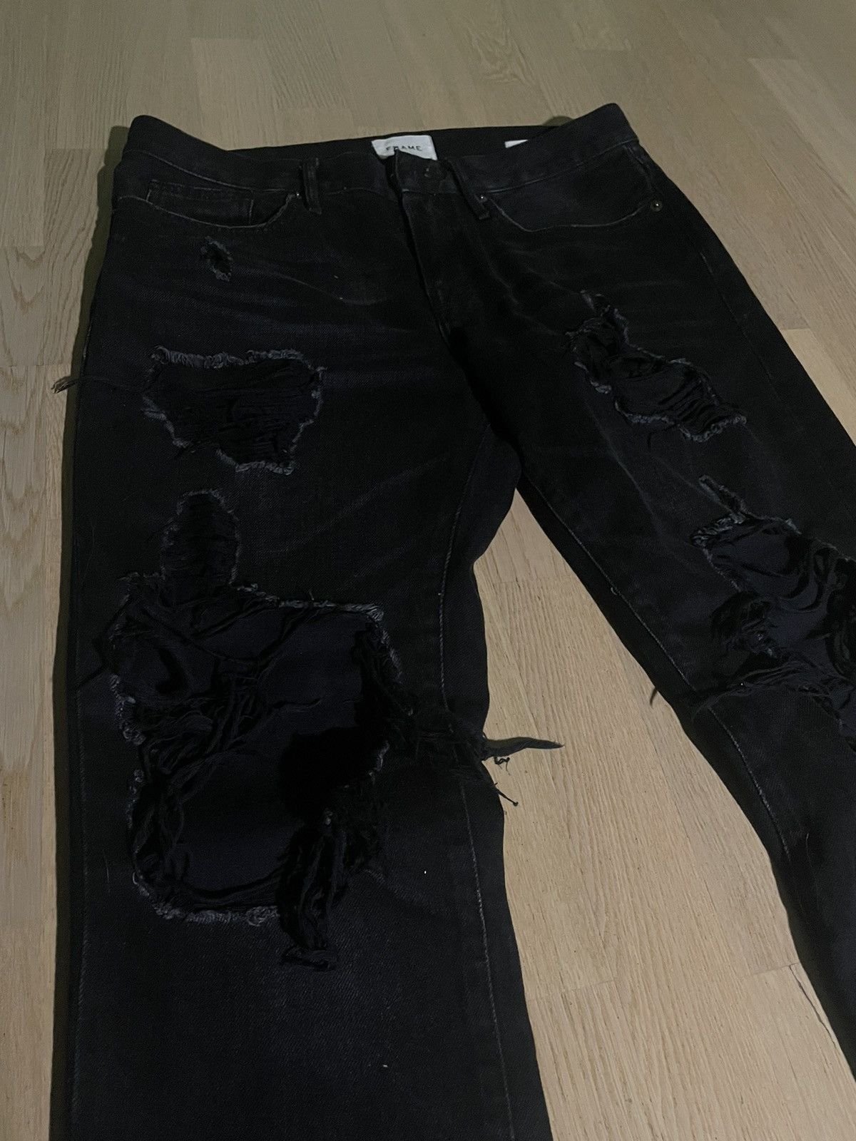Frame FRAME LA Distressed Jeans Black Size US 30 / EU 46 - 2 Thumbnail
