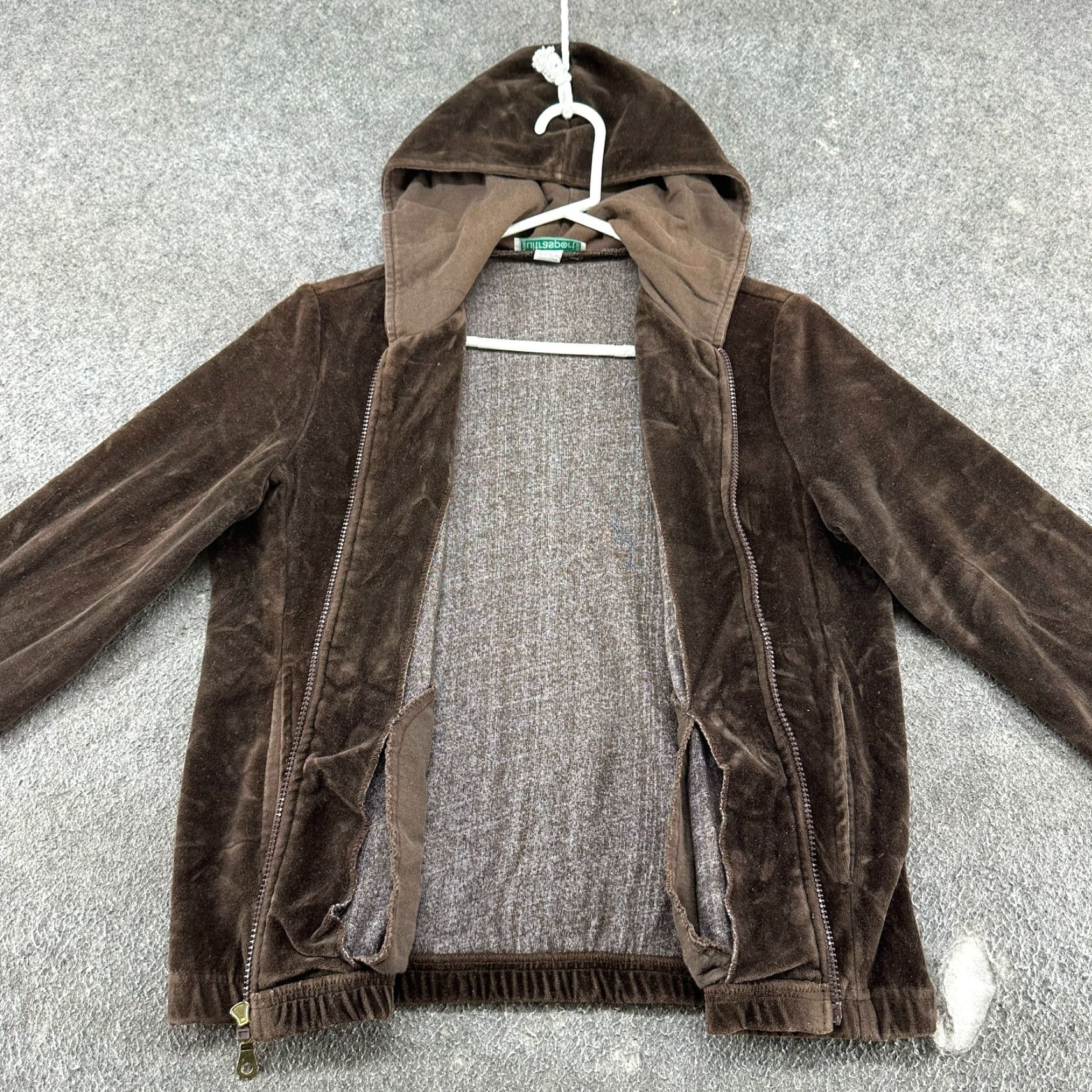 Velour VINTAGE Velour Hoodie Womens Small Brown Velour Velvet Full Zip Jacket USA 90s Size S / US 4 / IT 40 - 2 Thumbnail