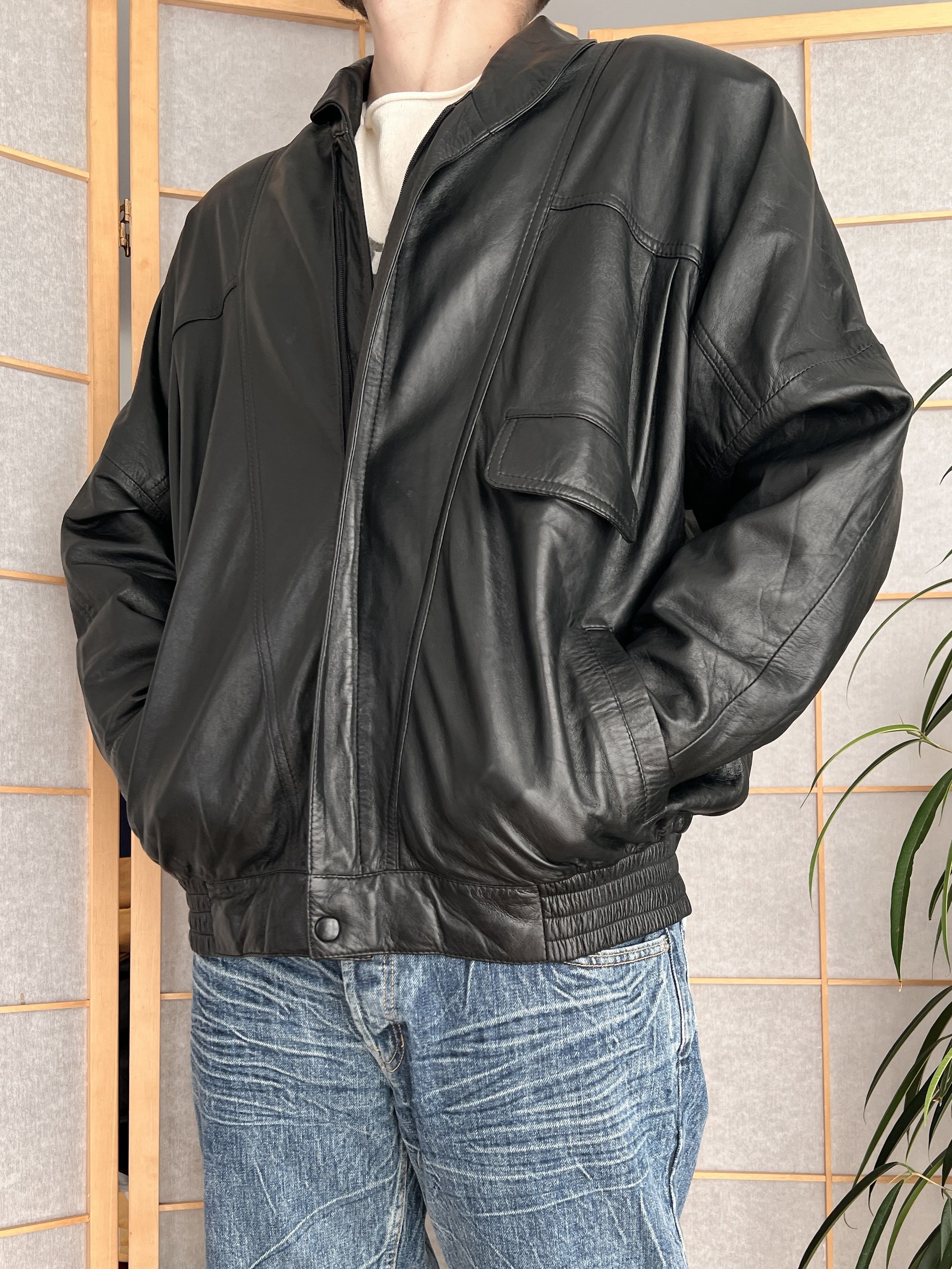 Yohji Yamamoto 2000s JAPANESE ISSEY MIYAKE STYLE LEATHER JACKET LGB I6W9 L Size US M / EU 48-50 / 2 - 10 Thumbnail