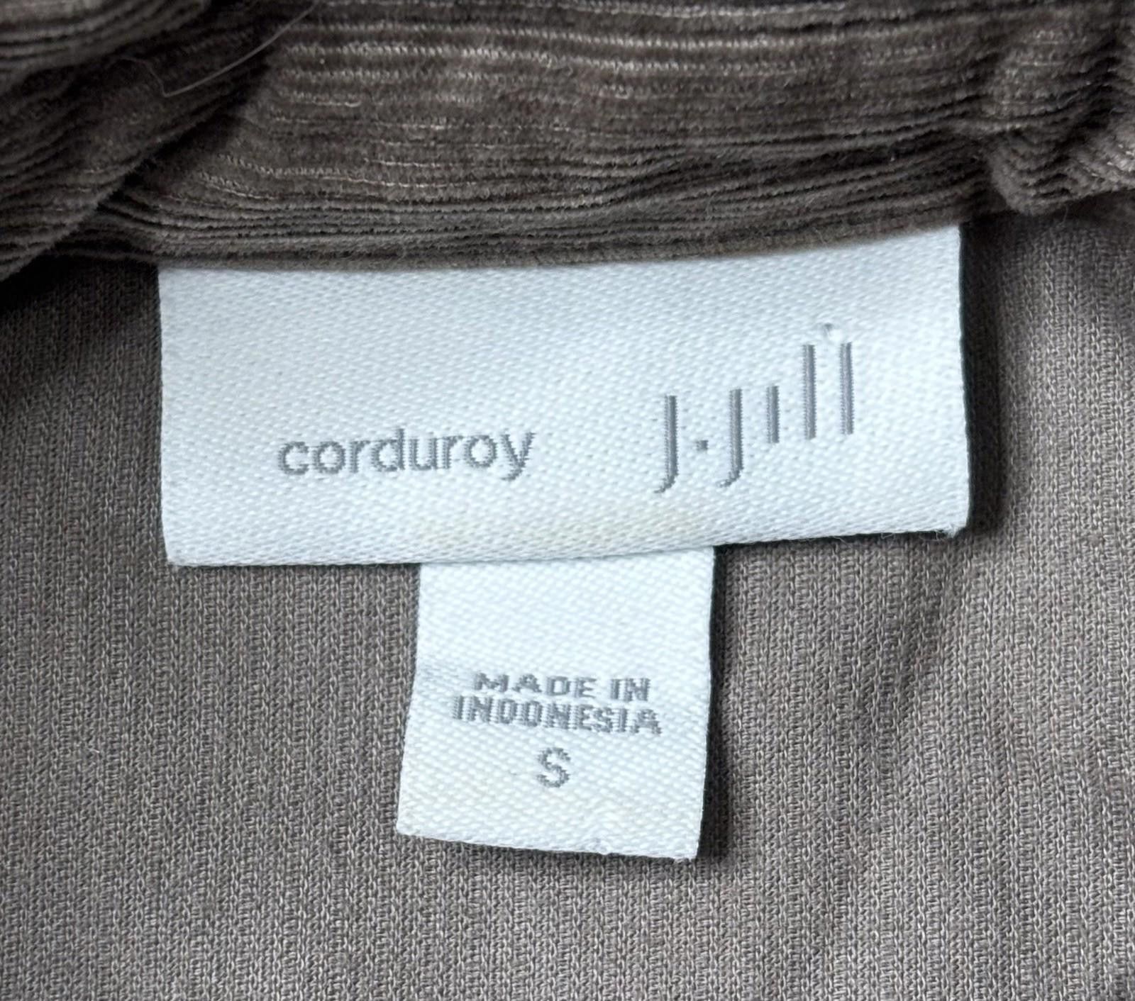 J. Jill J Jill Corduroy Shirt Women's Small Brown Tunic Top Cotton Size S / US 4 / IT 40 - 2 Thumbnail