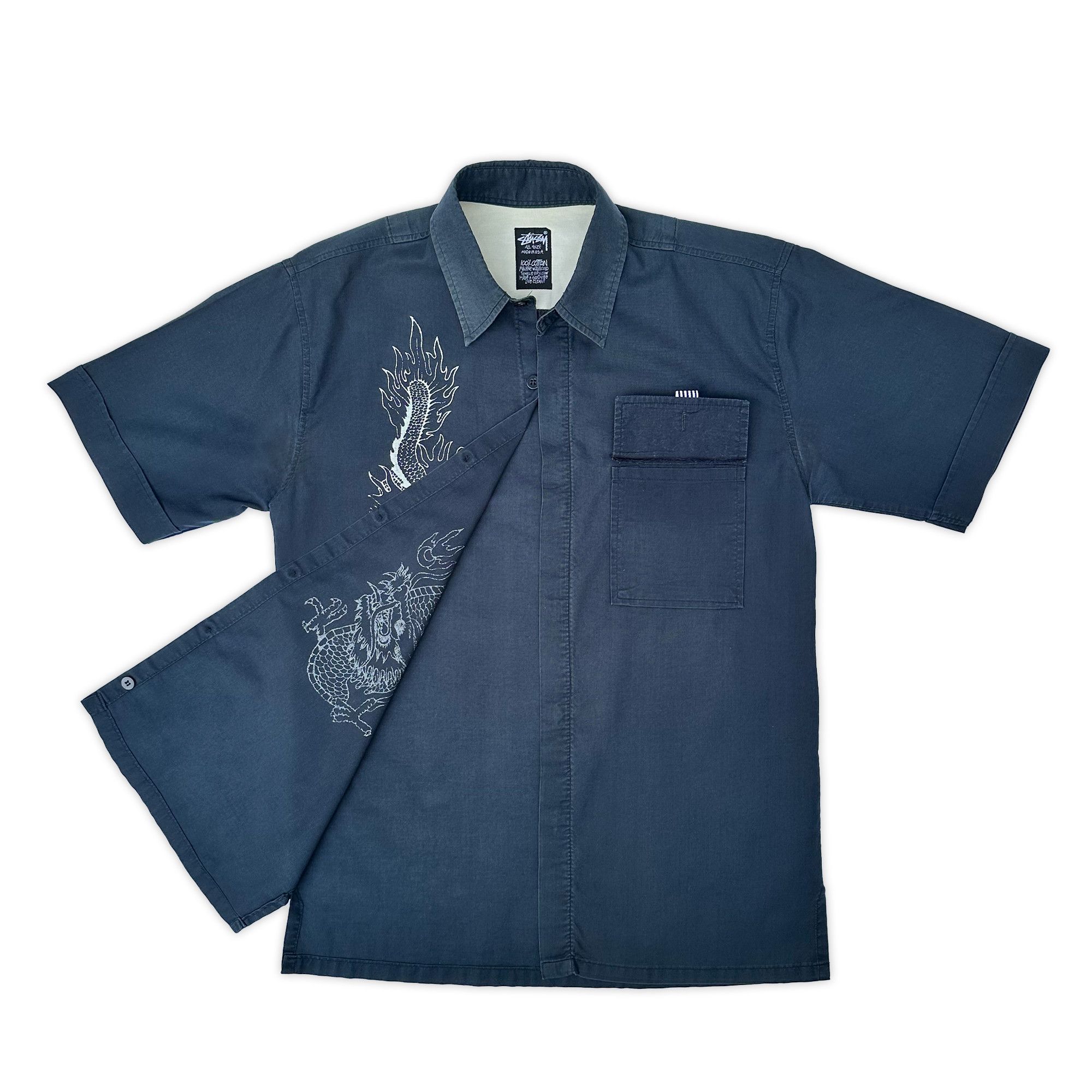 Stussy Vintage Dragon Short Sleeve Button Up Size US M / EU 48-50 / 2 - 2 Thumbnail