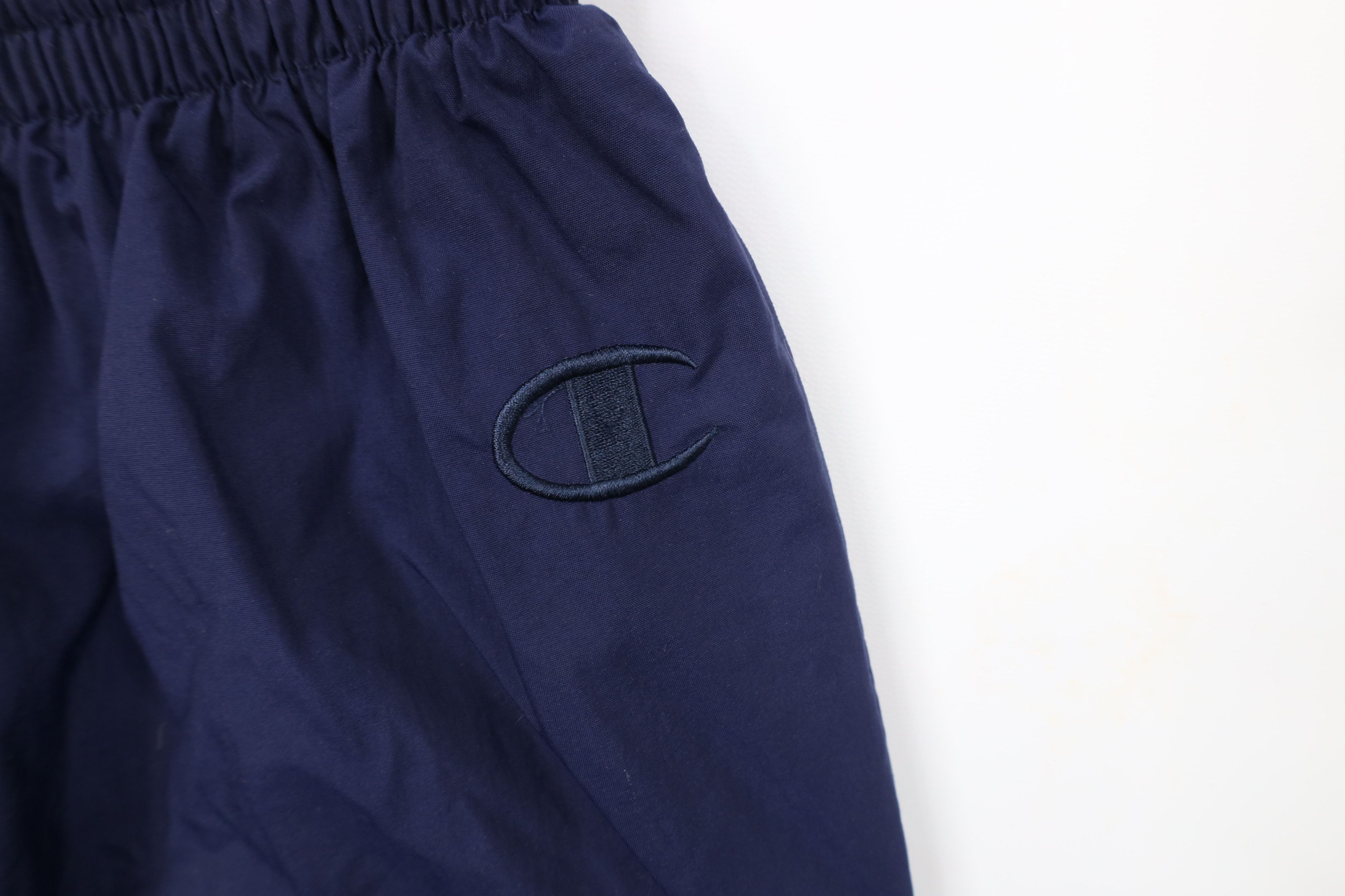 Champion × Vintage Vintage 90s Champion Lined Cuffed Nylon Joggers Pants Blue Size US 36 / EU 52 - 6 Thumbnail