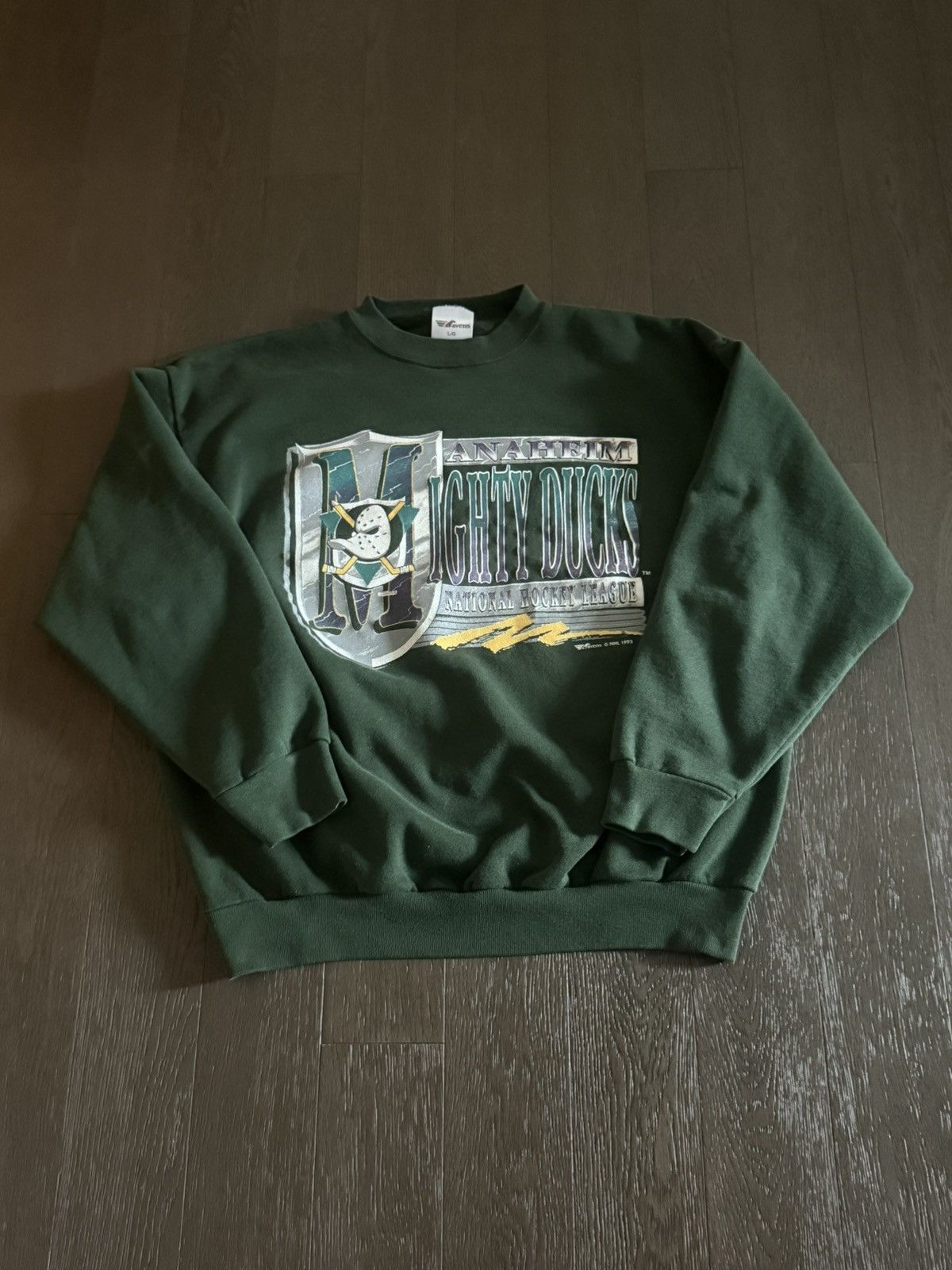NHL Vintage Mighty Ducks Sweatshirt Size US L / EU 52-54 / 3 - 1 Thumbnail