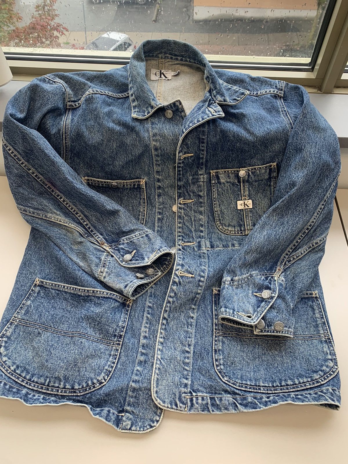 Calvin Klein × Vintage 90s Calvin Klein (CK line) Denim Utility Jacket Size US M / EU 48-50 / 2 - 4 Thumbnail