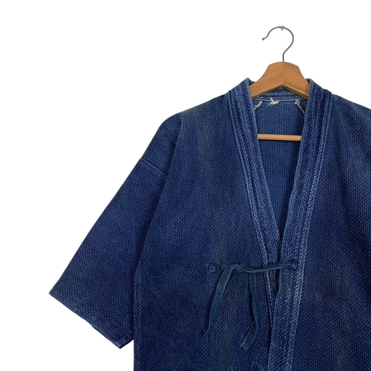 Vintage 90's Blue Indigo Sashiko Thick Weave Kimono Jacket 2767-C125 Size US M / EU 48-50 / 2 - 3 Thumbnail