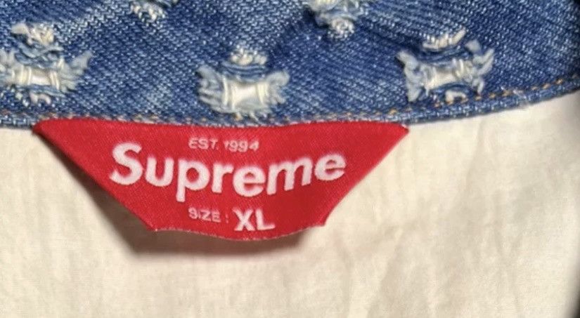 Supreme Supreme hole punch denim Trucker Jacket blue Size US XL / EU 56 / 4 - 4 Thumbnail