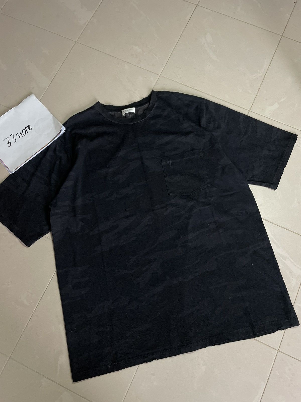 Saint Laurent Paris Camo T-shirt Sz L