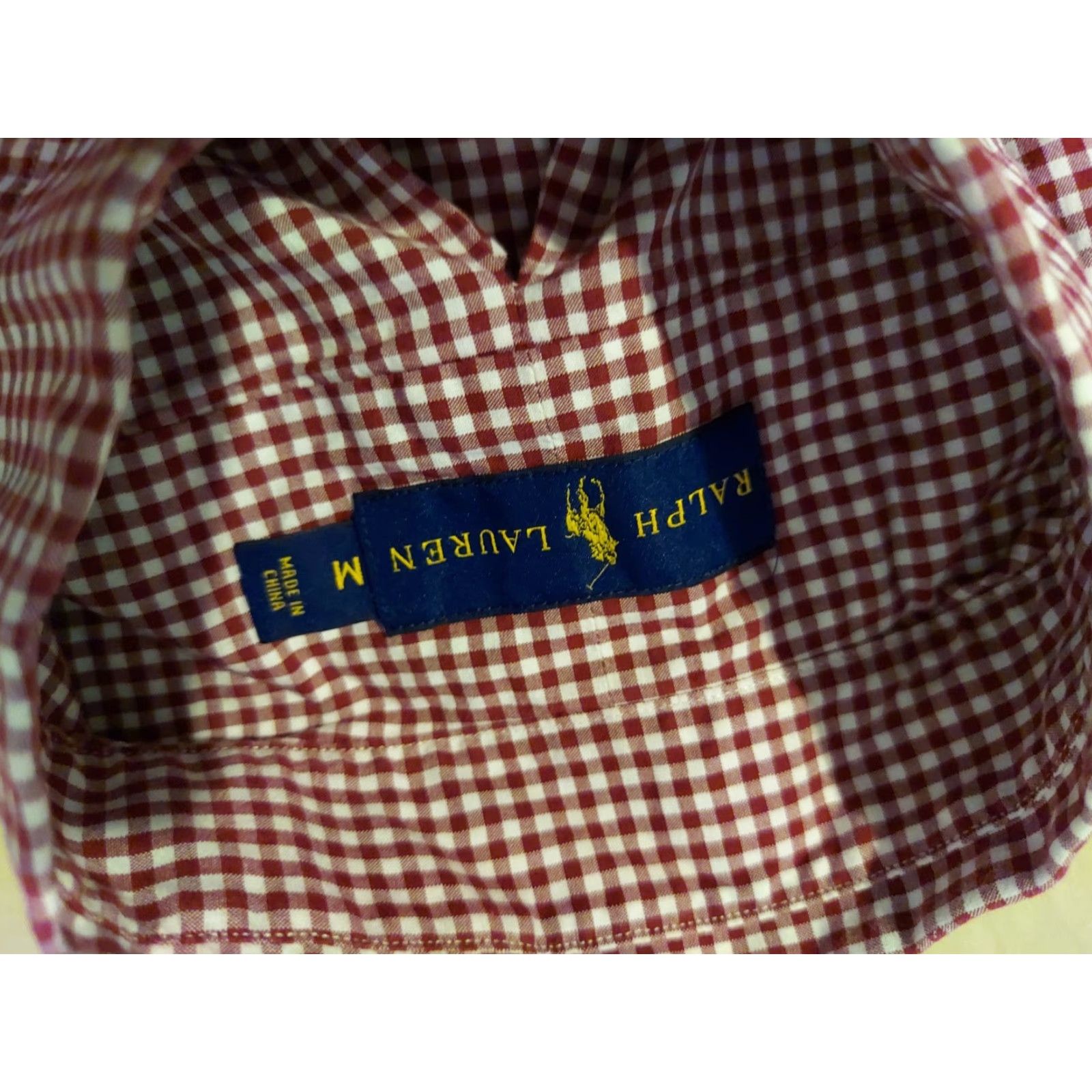Polo Ralph Lauren Polo Ralph Lauren Dress Shirt Mens M Medium Burgundy Button Cotton Size 40R - 3 Thumbnail
