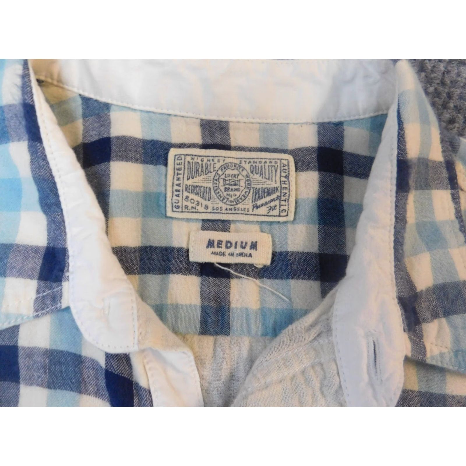 Lucky Brand Lucky Brand Shirt Mens Medium plaid blue button Up casual Size US M / EU 48-50 / 2 - 4 Thumbnail