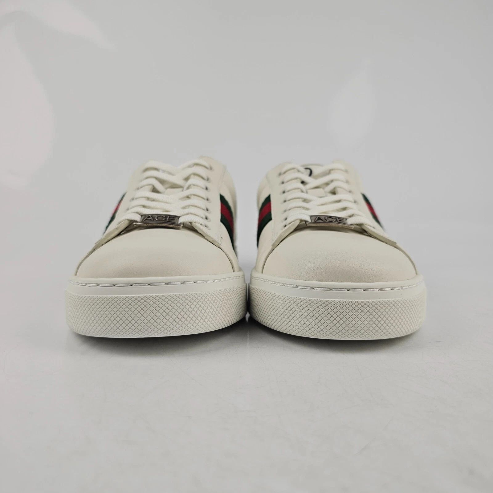 GUCCI Ace Women's White/Green Leather Low Top Sneakers New