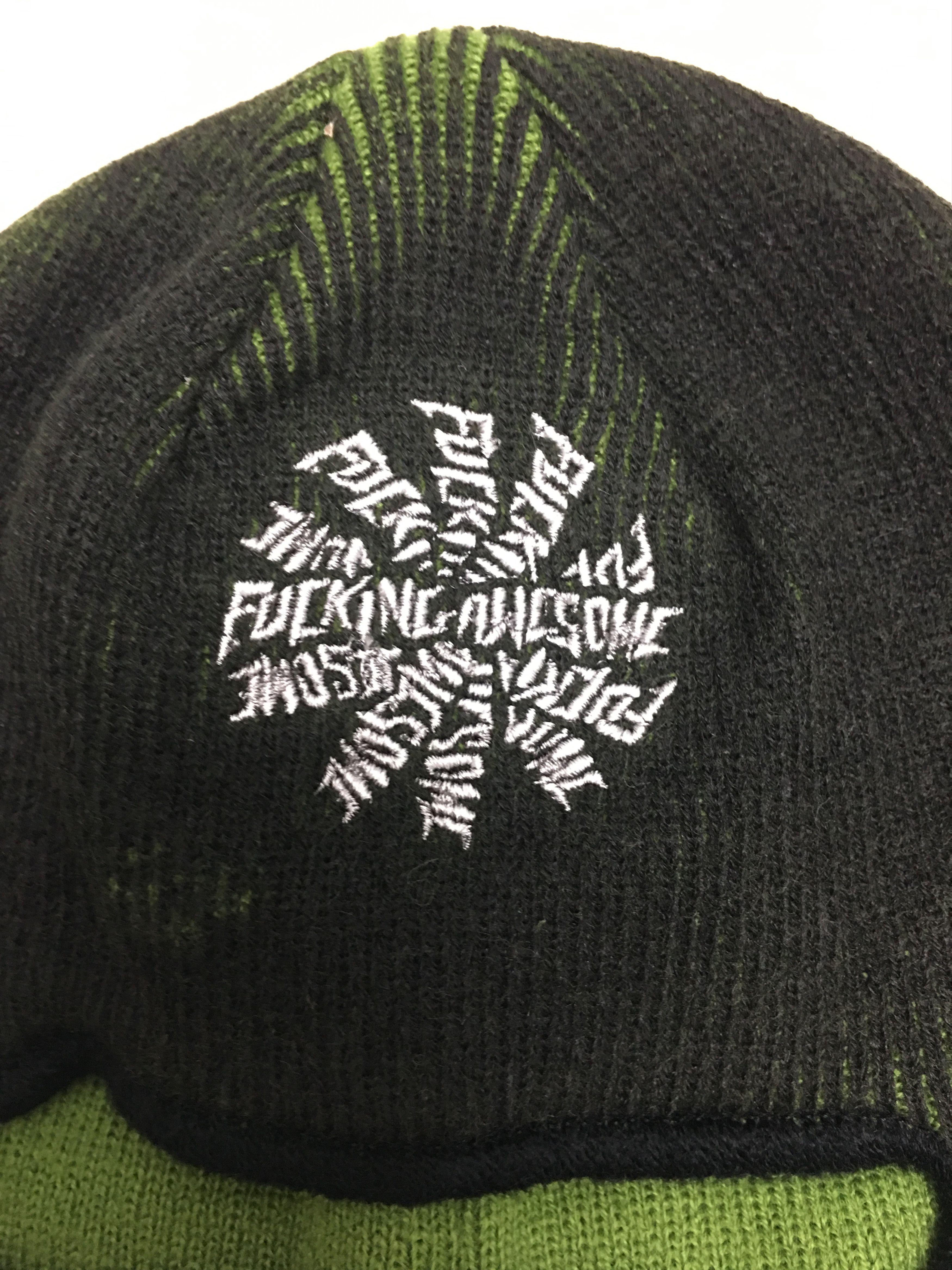 Fucking Awesome Fucking Awesome Spiral Embroidered Logo Balaclava Green Size ONE SIZE - 2 Thumbnail